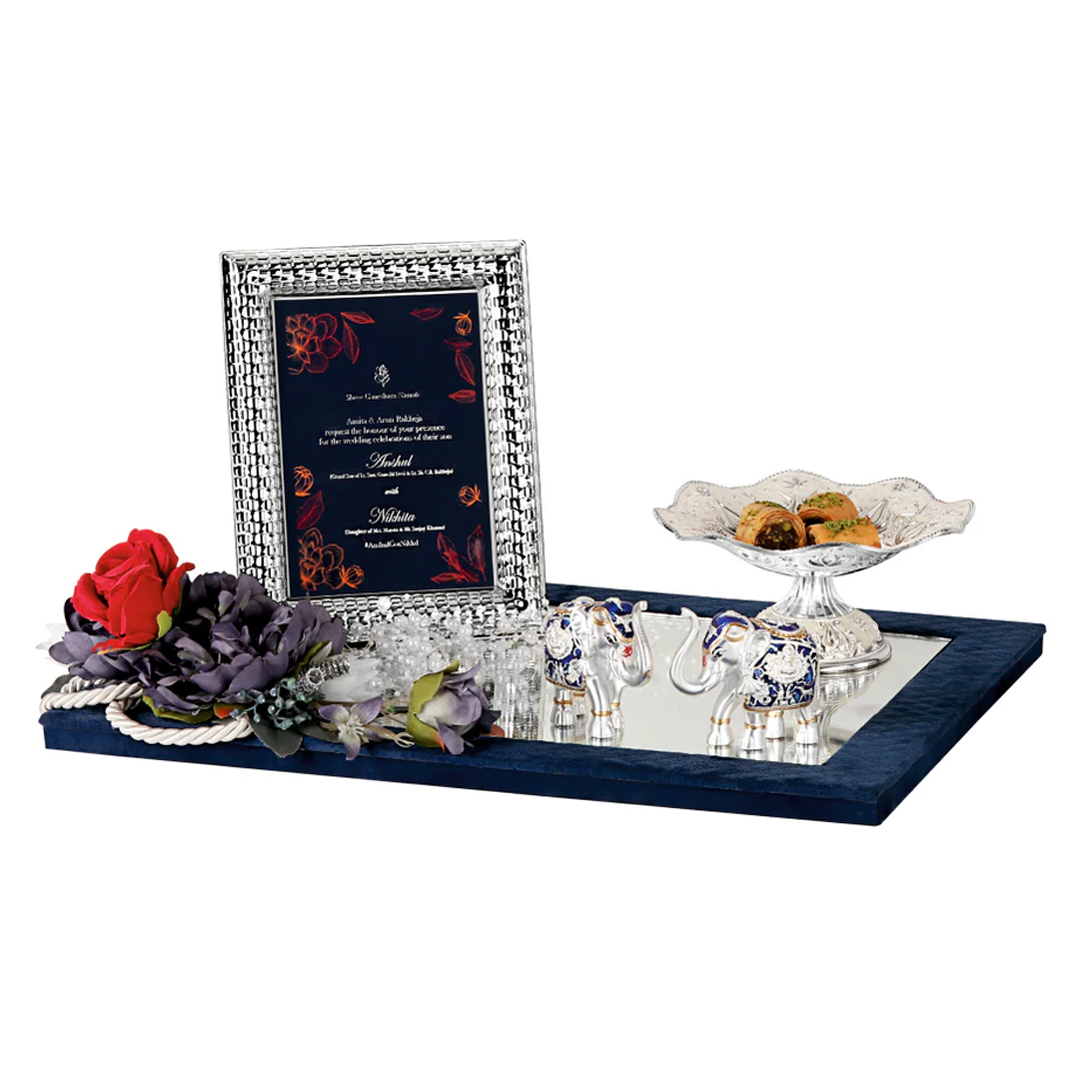Premium Silver-Themed Invitation Tray