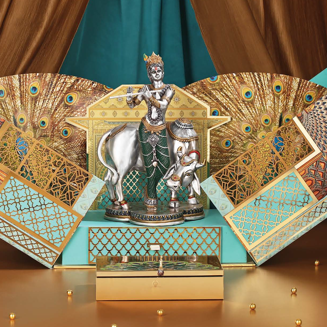 Luxurious Krishna-Themed Invitation Box