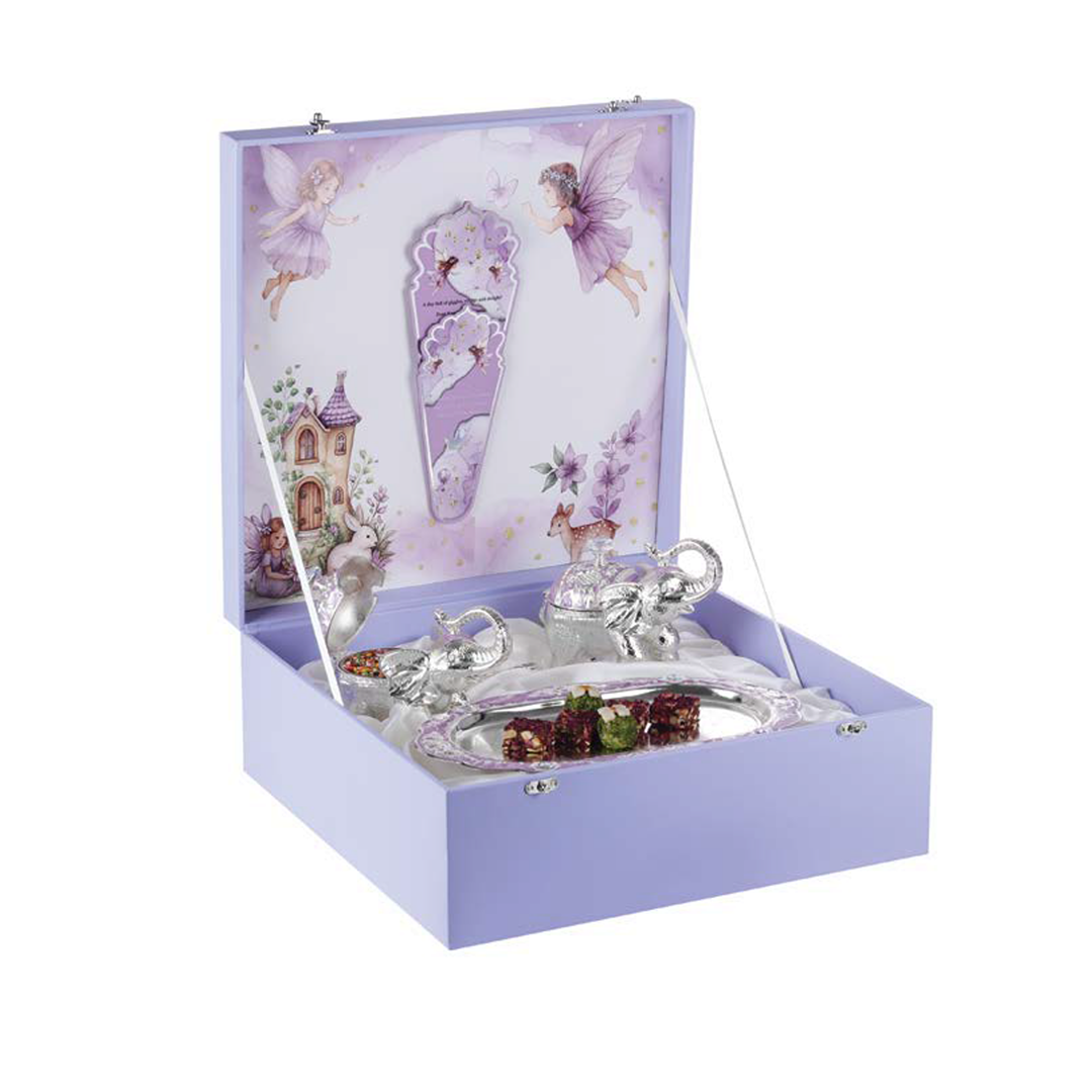Enchanted Fairy-Themed Keepsake Gift Box with Silver Accents