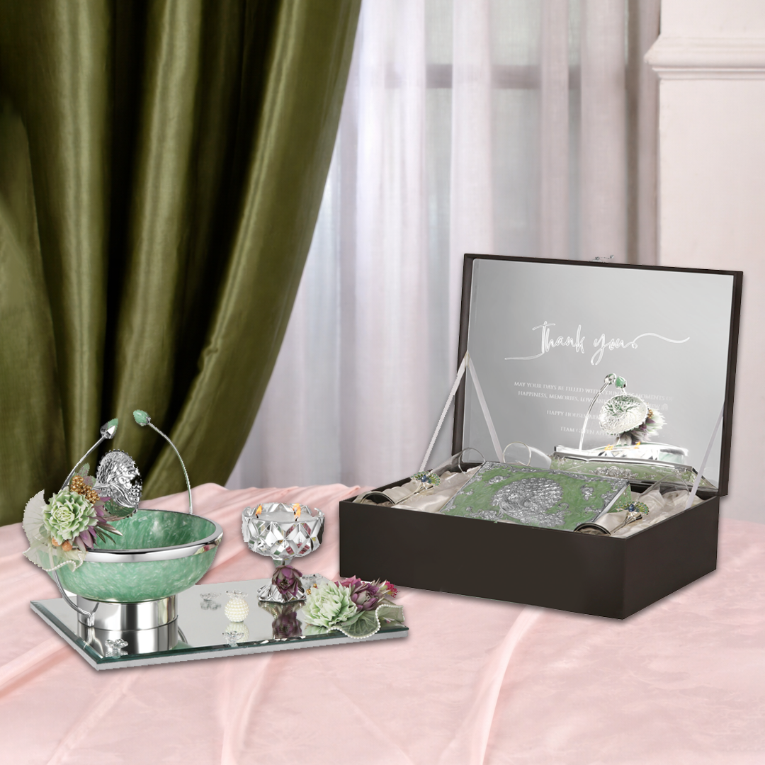 Elegant Gift Set with Decorative Bowl & Keepsake Box