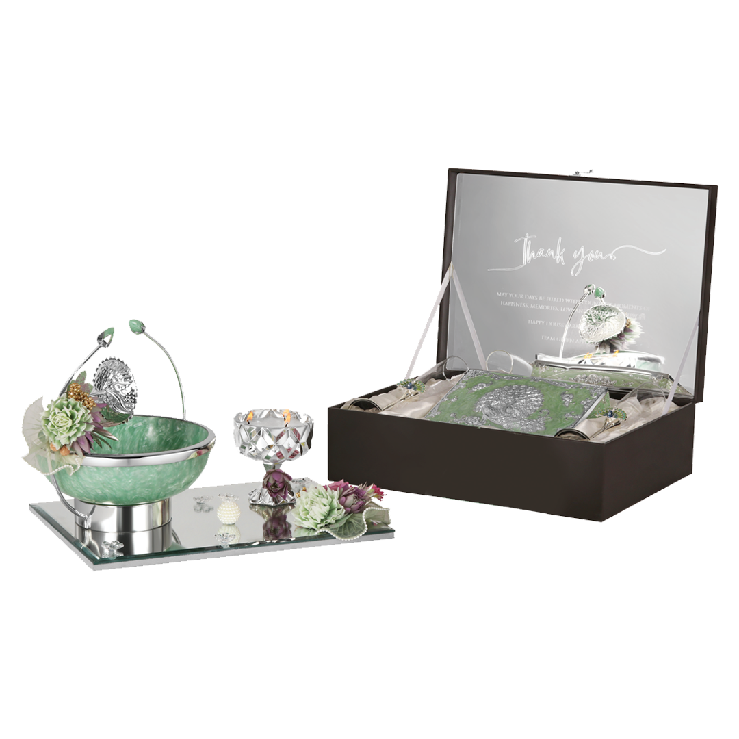 Elegant Gift Set with Decorative Bowl & Keepsake Box