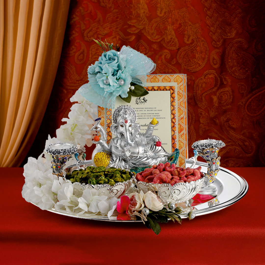 Divine Ganesha Wedding Invitation Platter