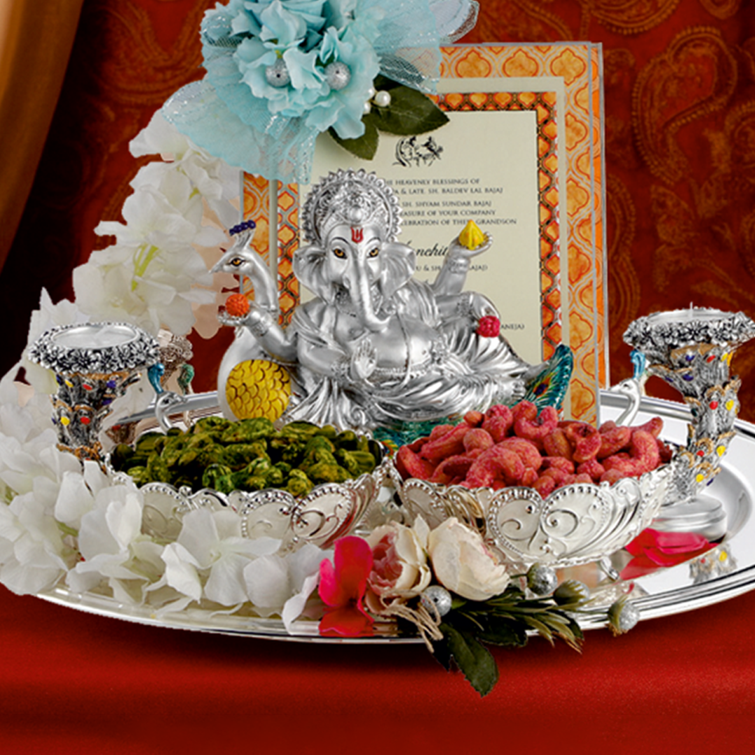 Divine Ganesha Wedding Invitation Platter