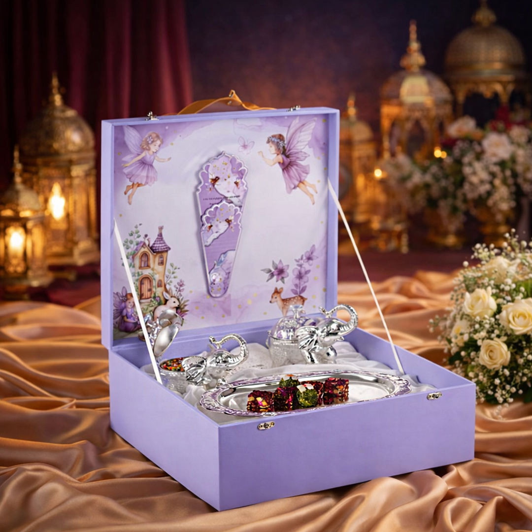 Enchanted Fairy-Themed Keepsake Gift Box with Silver Accents