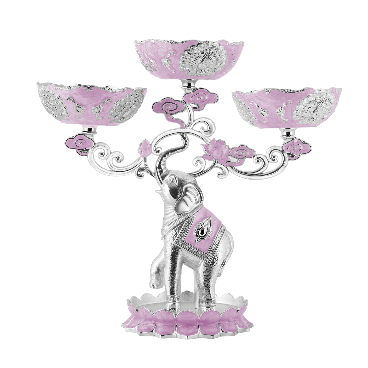 3 in 1 Elephant Bowl Set Lavender