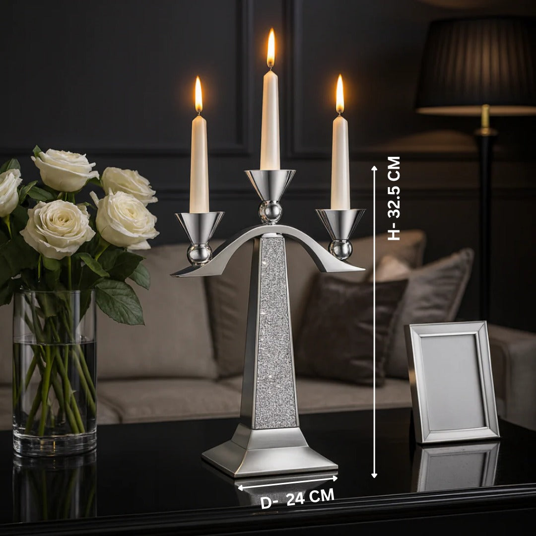 Luxury 3-in-1 Candle Stand - Silver