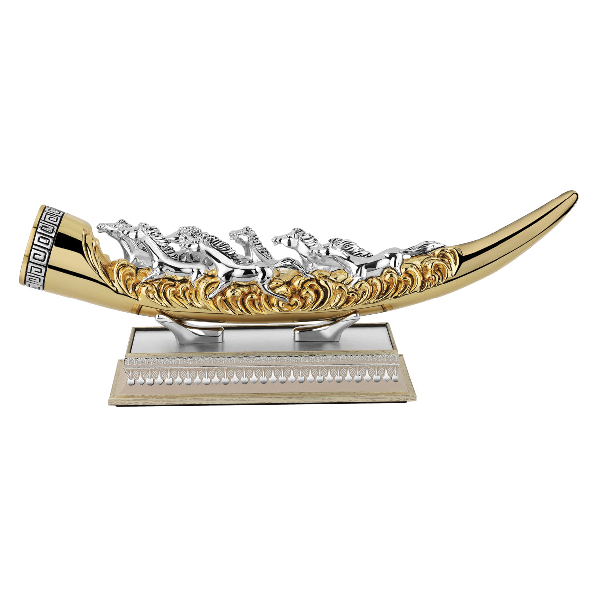 Luxury Running Horses Dual Tone Horn- Large