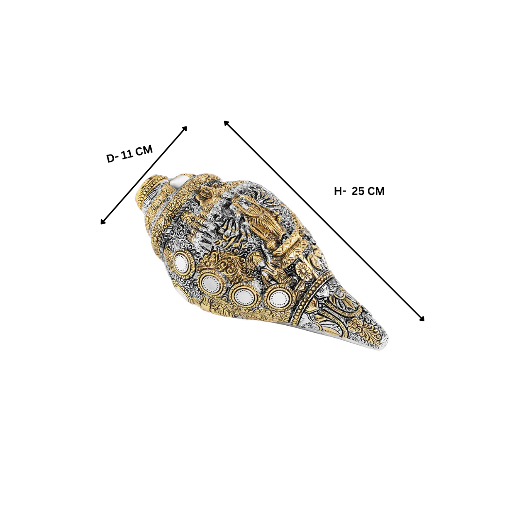 Vishnu Shankh Glossy Dual Tone