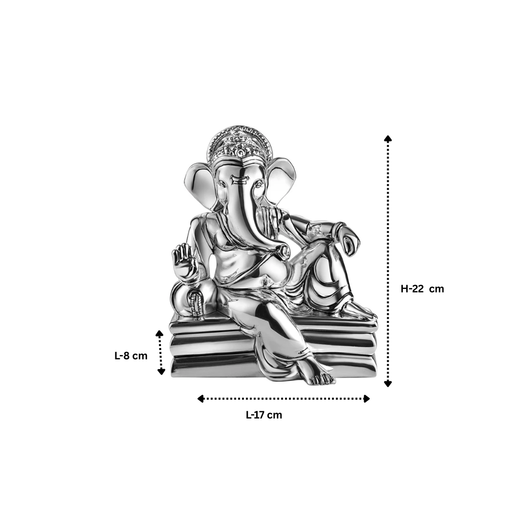 Relexing ganesha on Silver base Silver