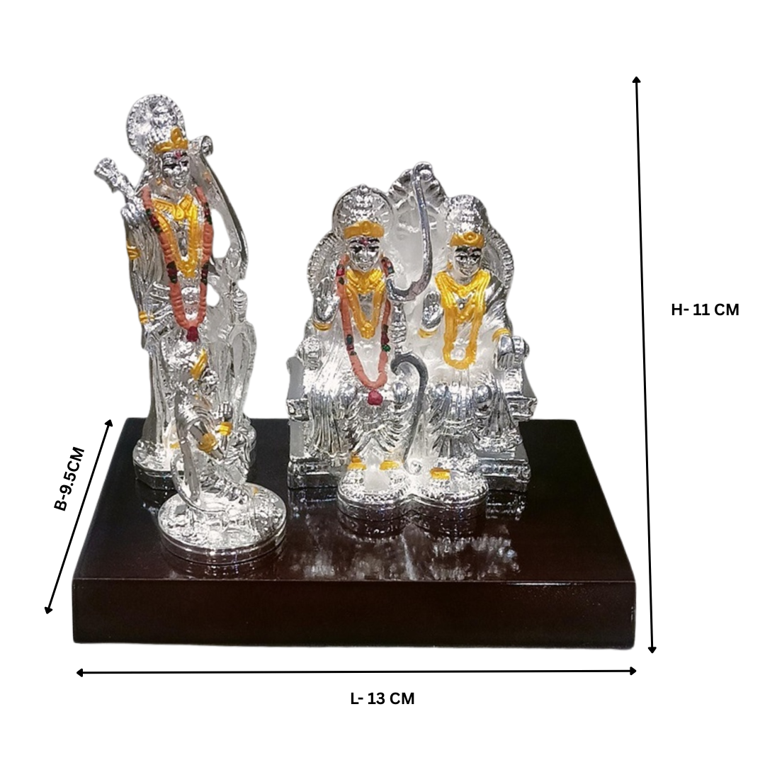 Ram Darbar With Wooden Base Silver