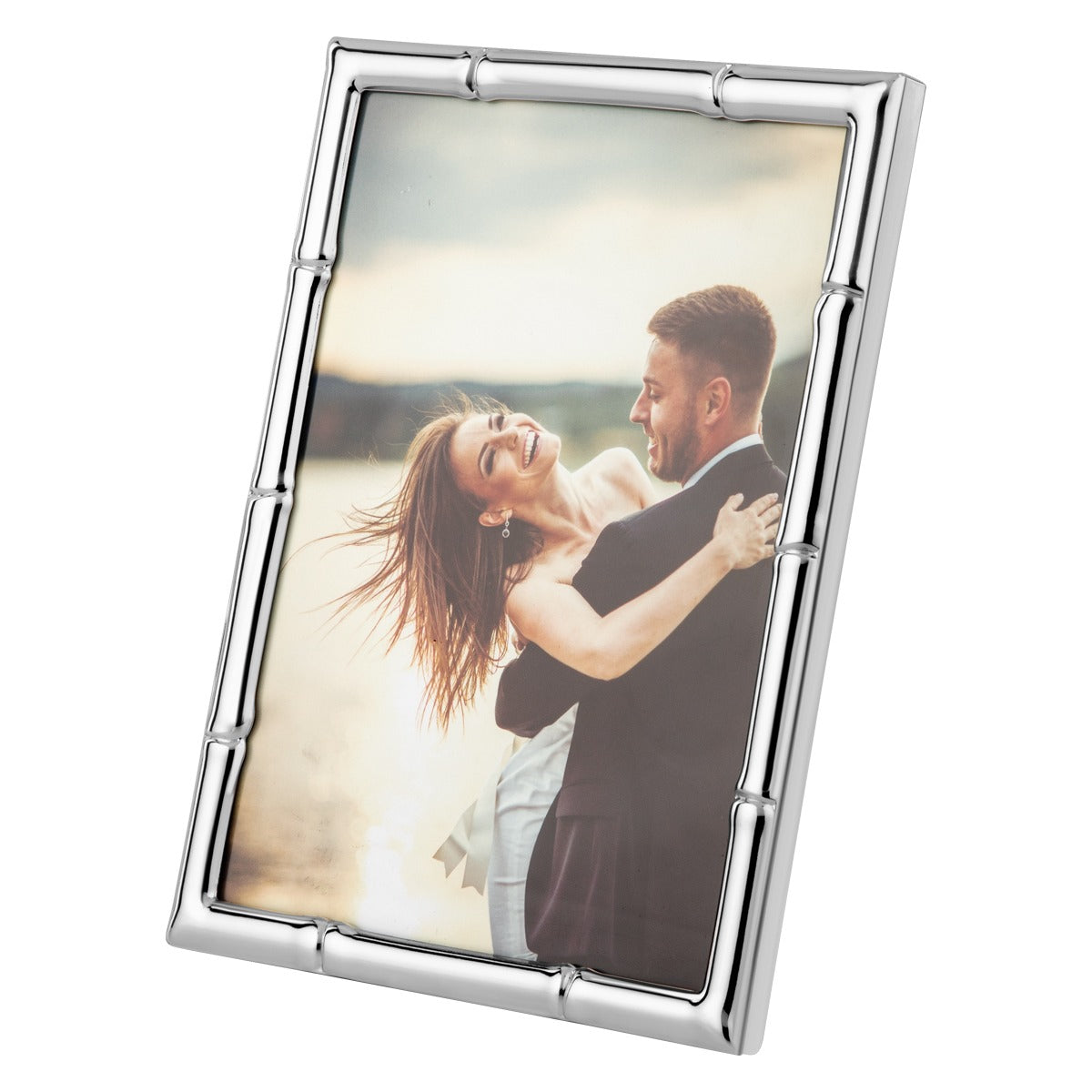 Bamboo-Inspired Silver-Plated Photo Frame – 8x10 inch
