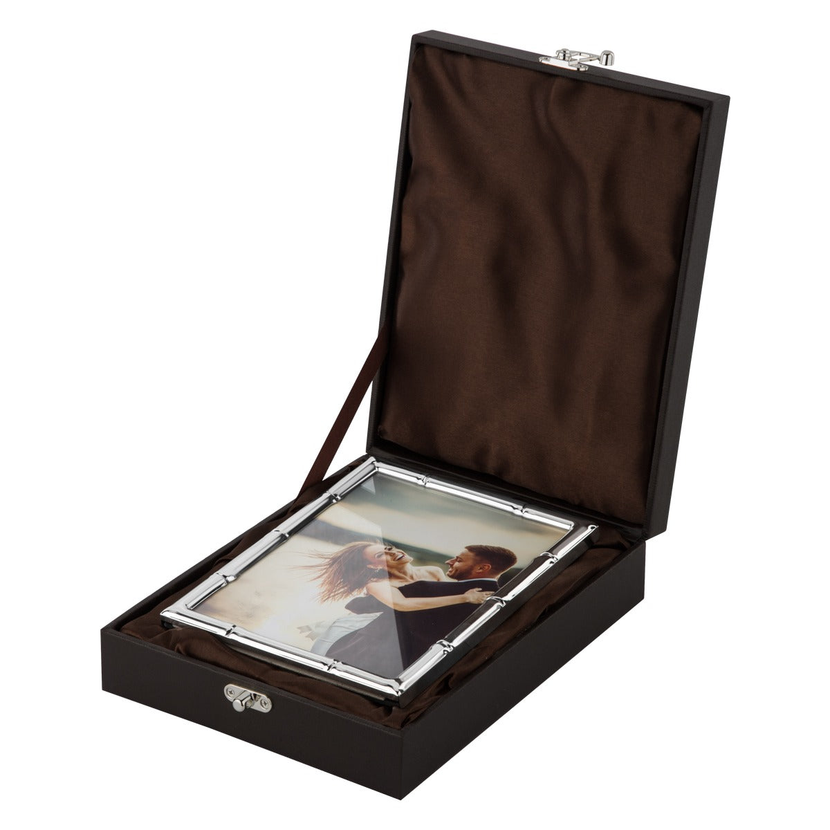 Bamboo-Inspired Silver-Plated Photo Frame – 8x10 inch