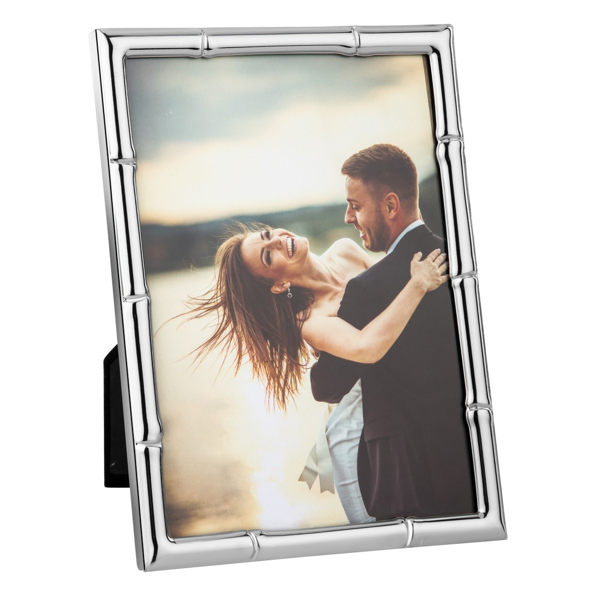 Bamboo-Inspired Silver-Plated Photo Frame – 8x10 inch