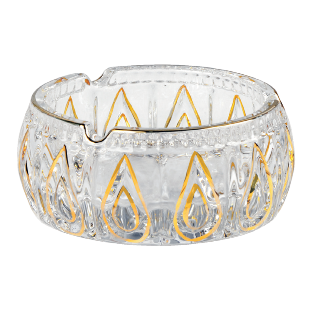 Teardrop Design Ashtray with golden line