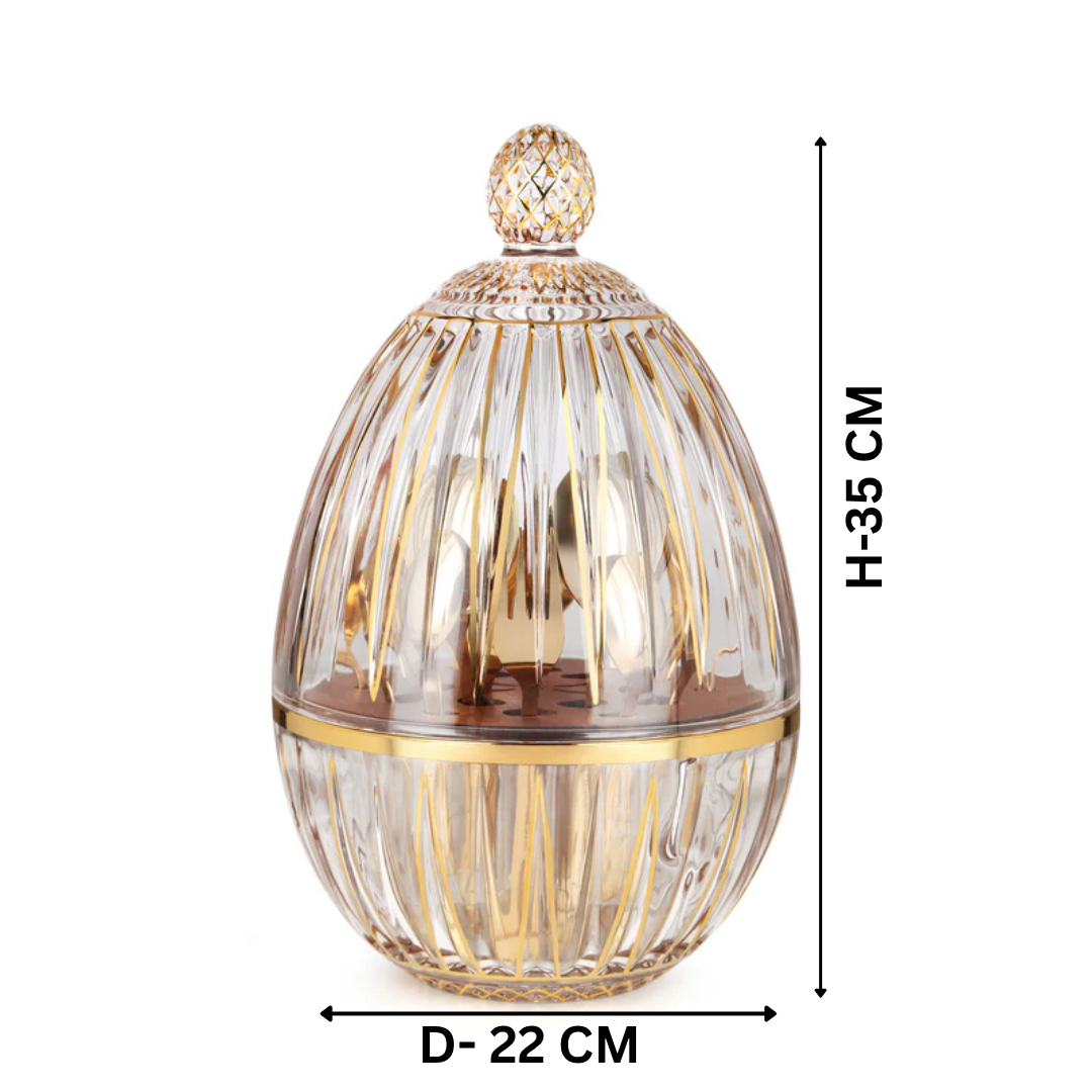 Egg Shape Glass Cutlery Holder