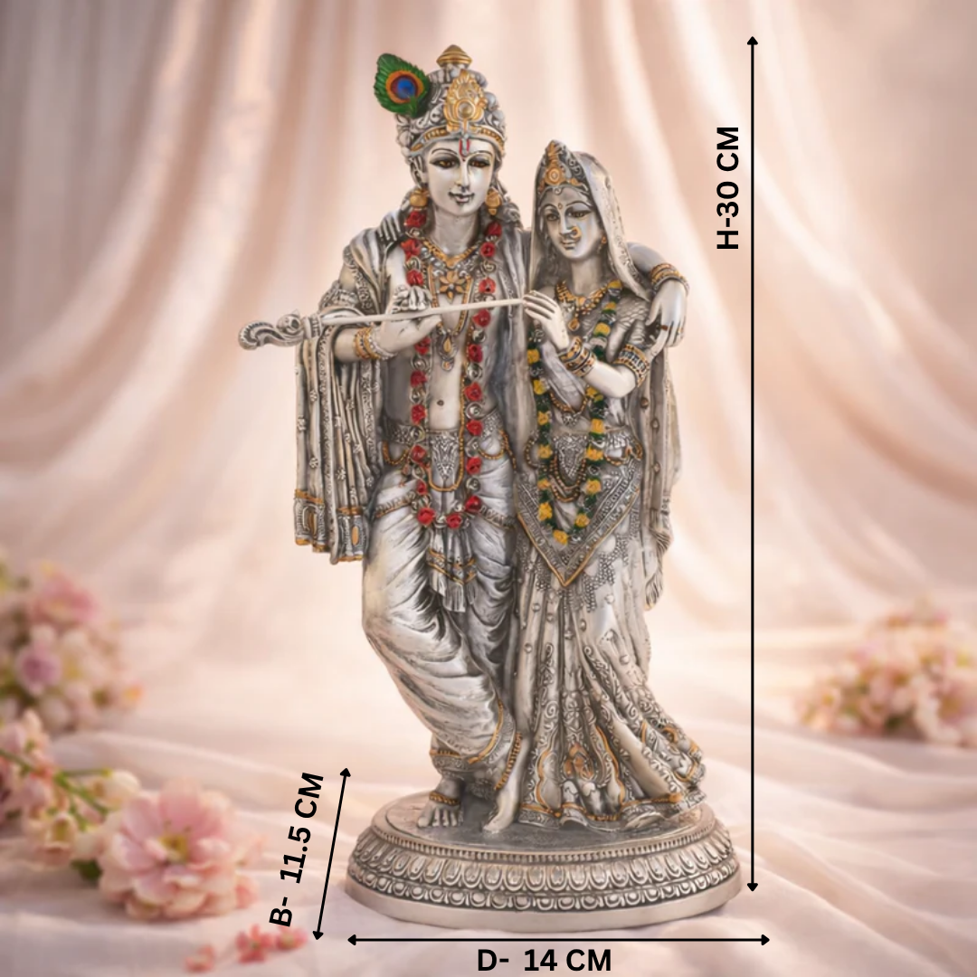 Radha Krishna Silver Prem Leela Idol