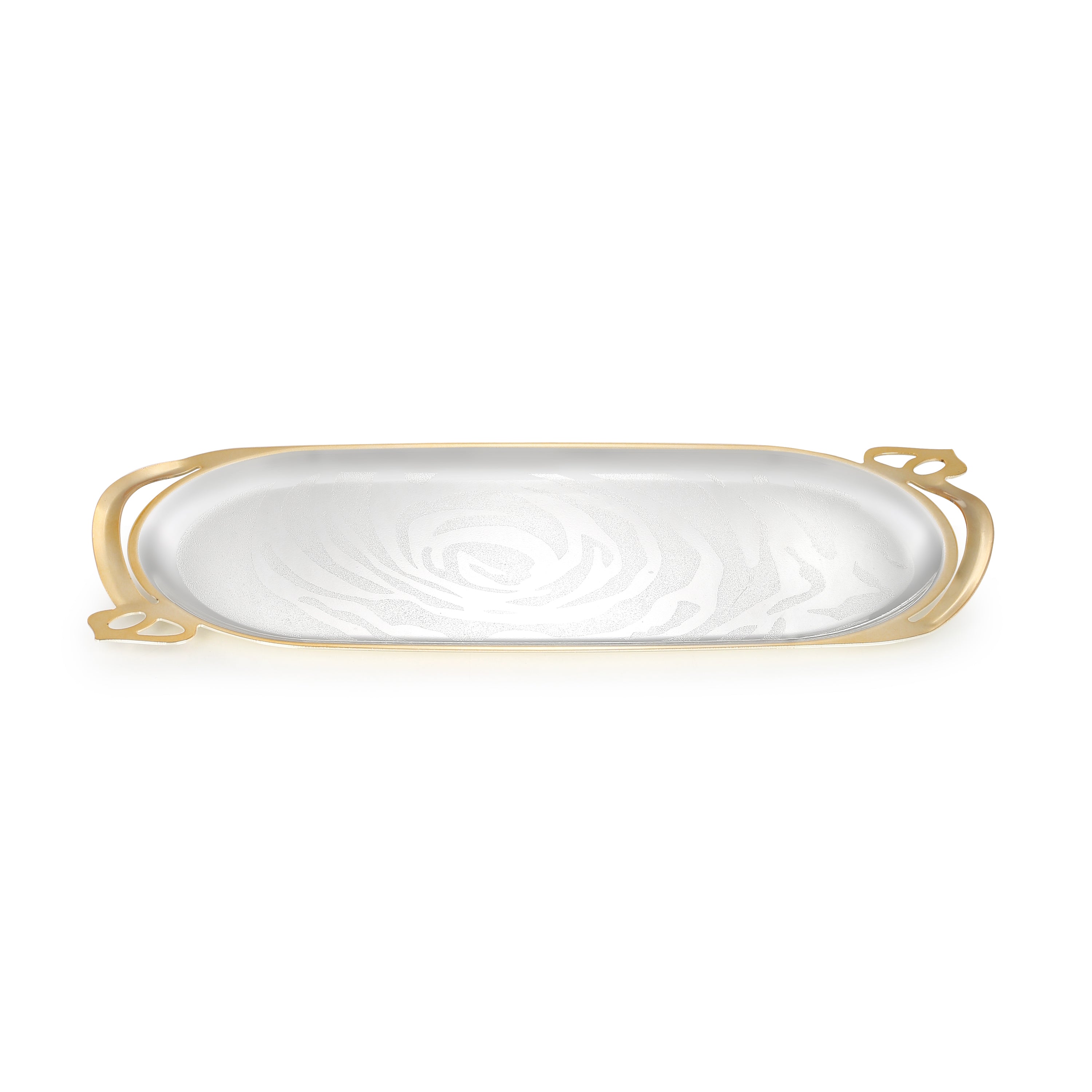 Cutwork Oval Designer Tray Dual Tone