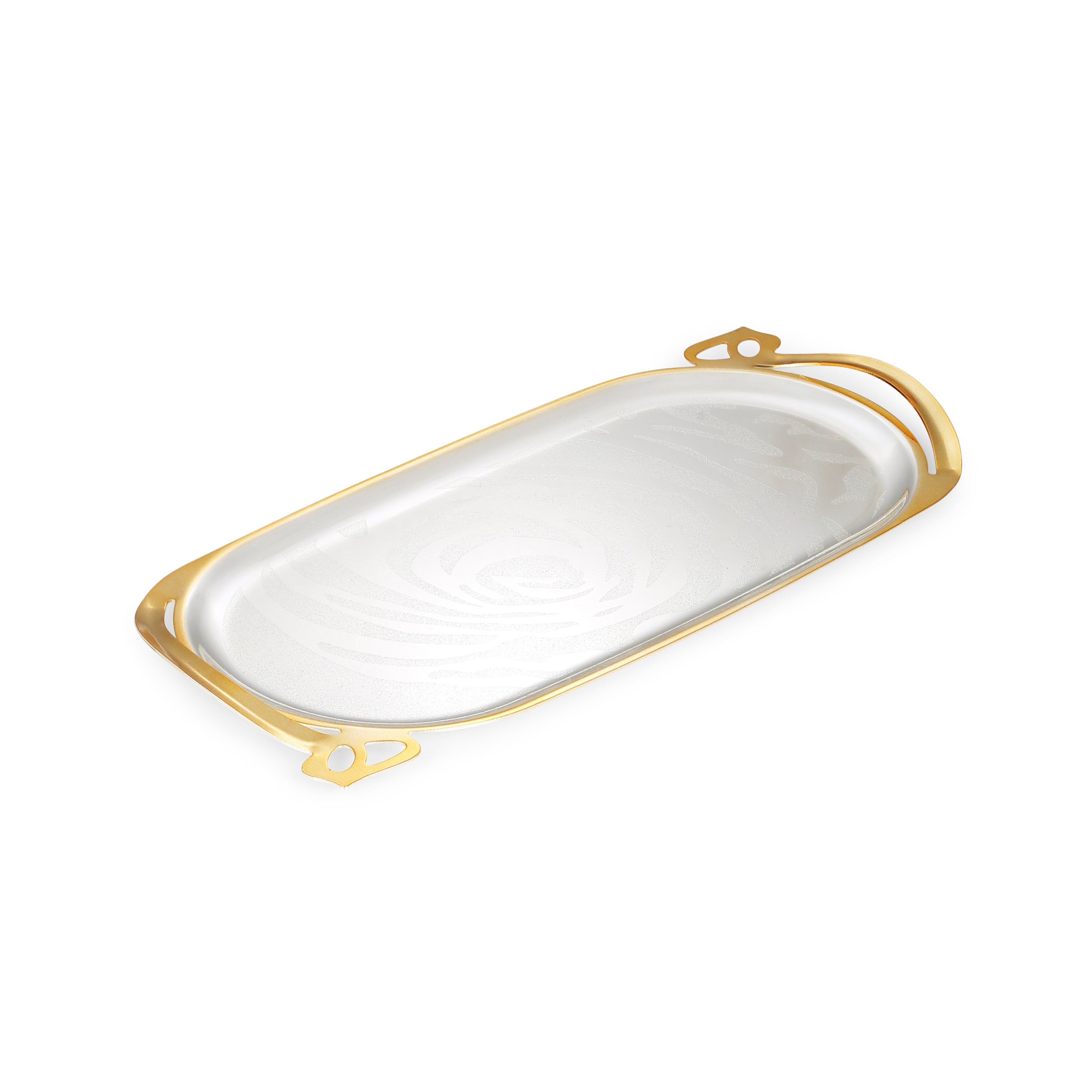 Cutwork Oval Designer Tray Dual Tone