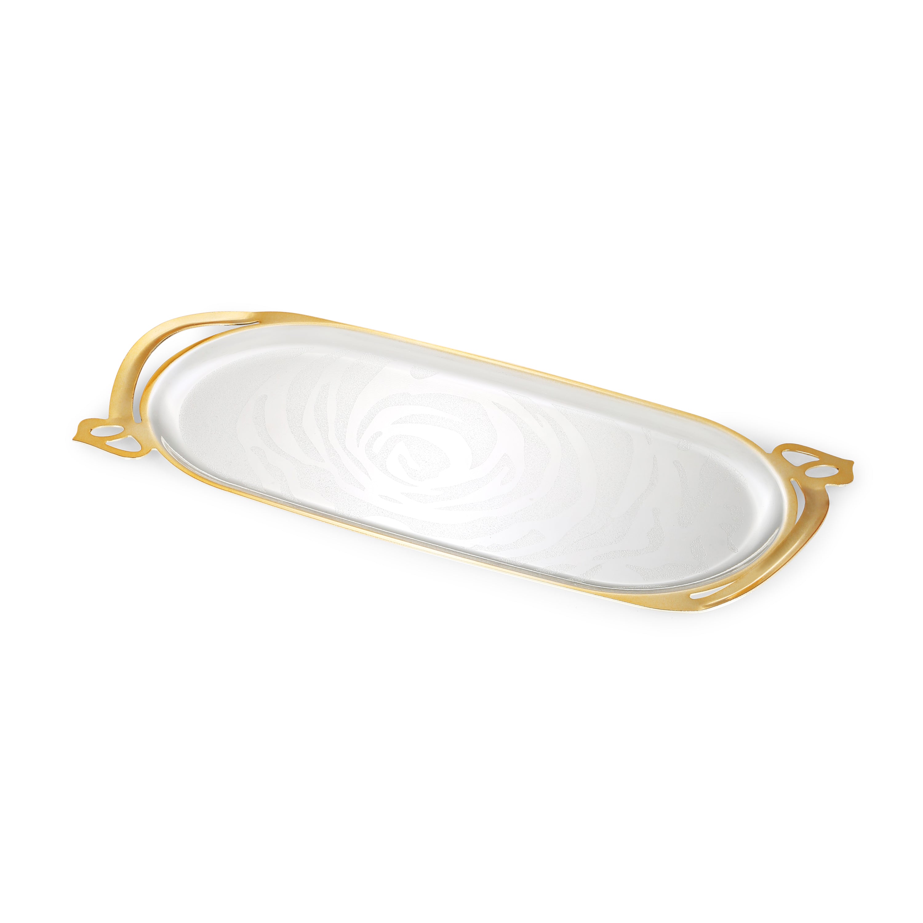 Cutwork Oval Designer Tray Dual Tone