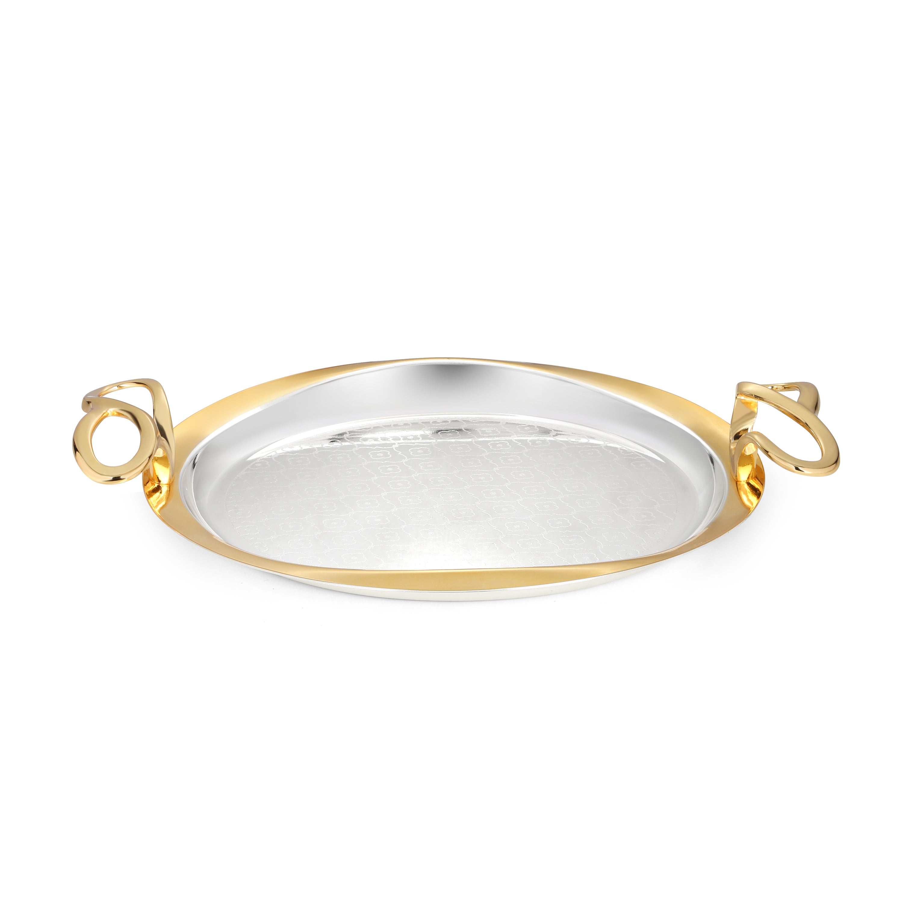 Self Design Round Tray with Designer dual tone Handle