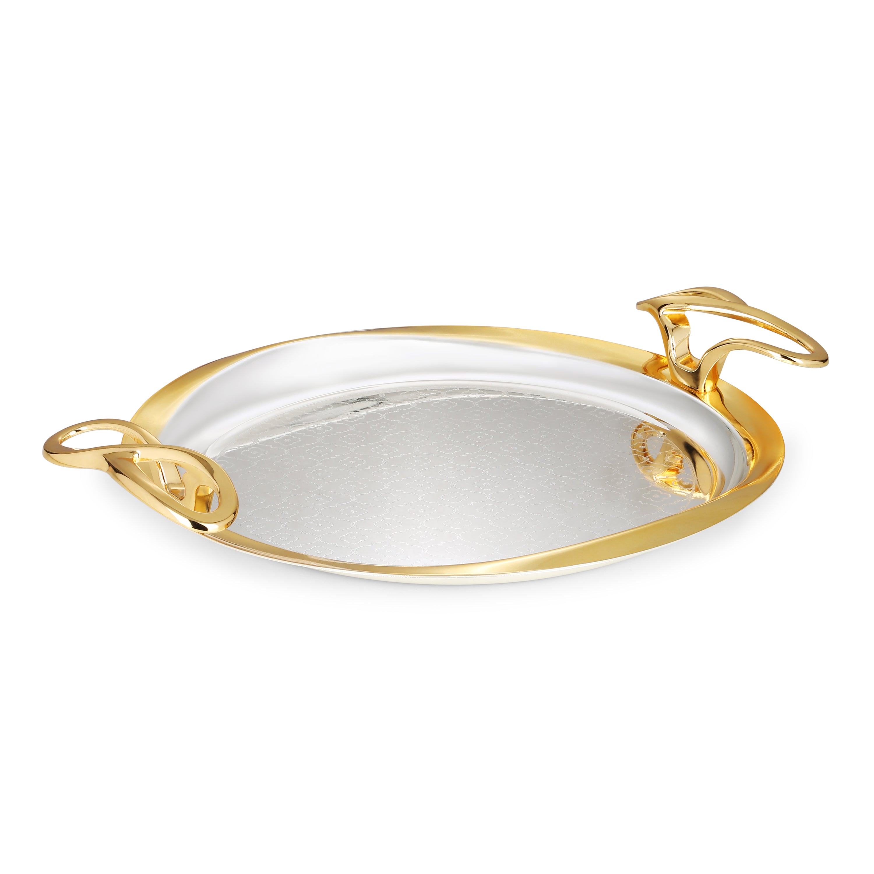Self Design Round Tray with Designer dual tone Handle