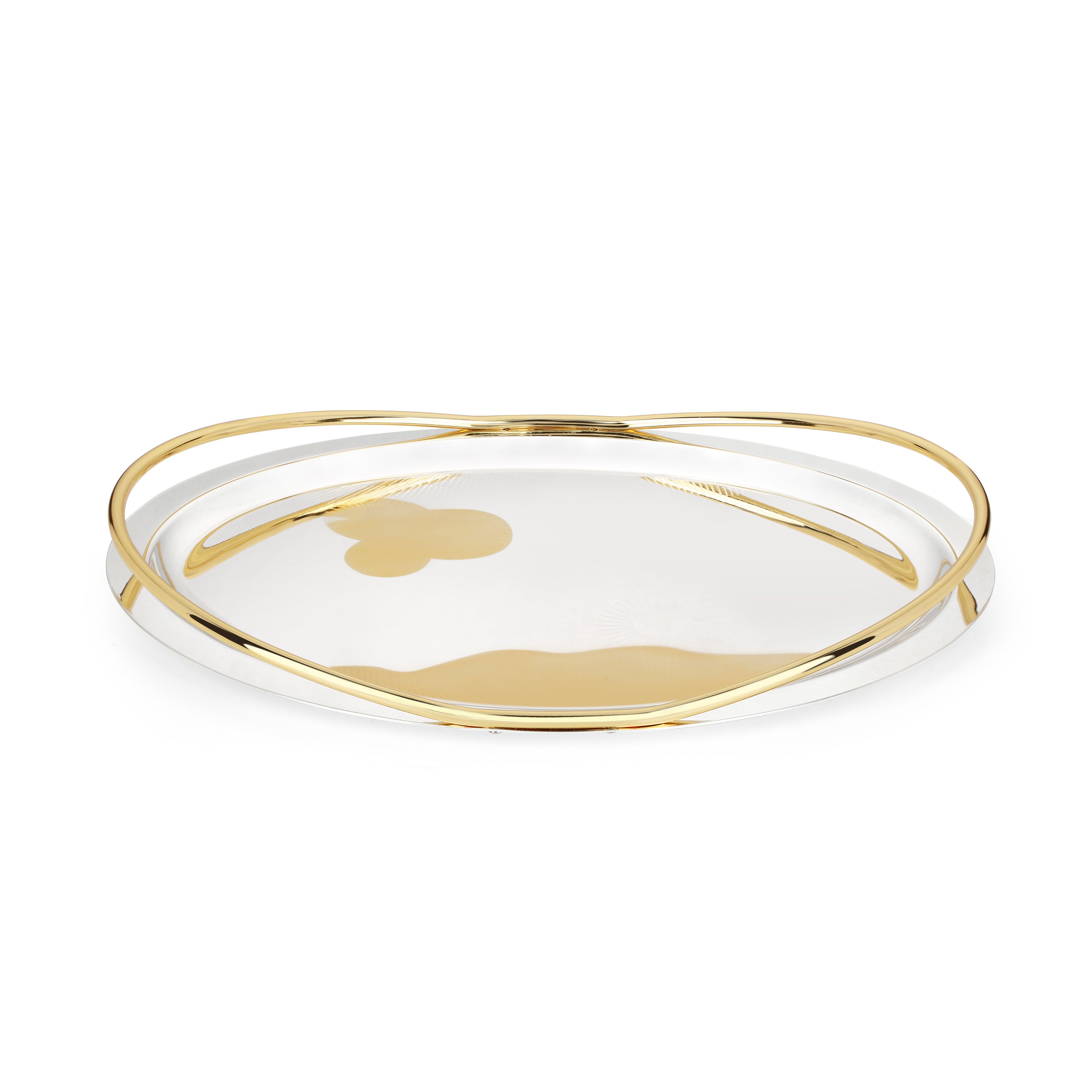 Intricate Design Oval Tray with Handle