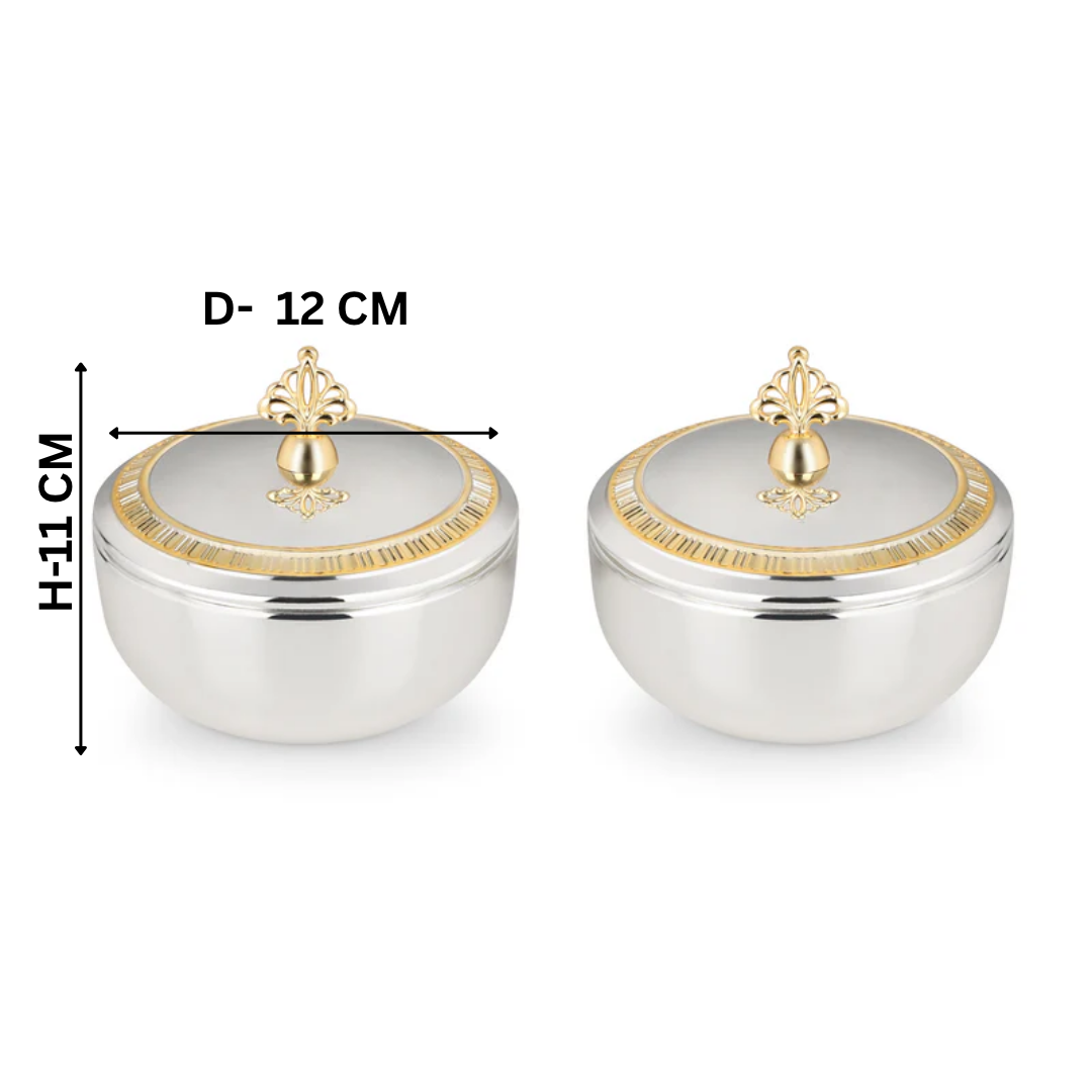Crown Bowl with Lid Set of 2