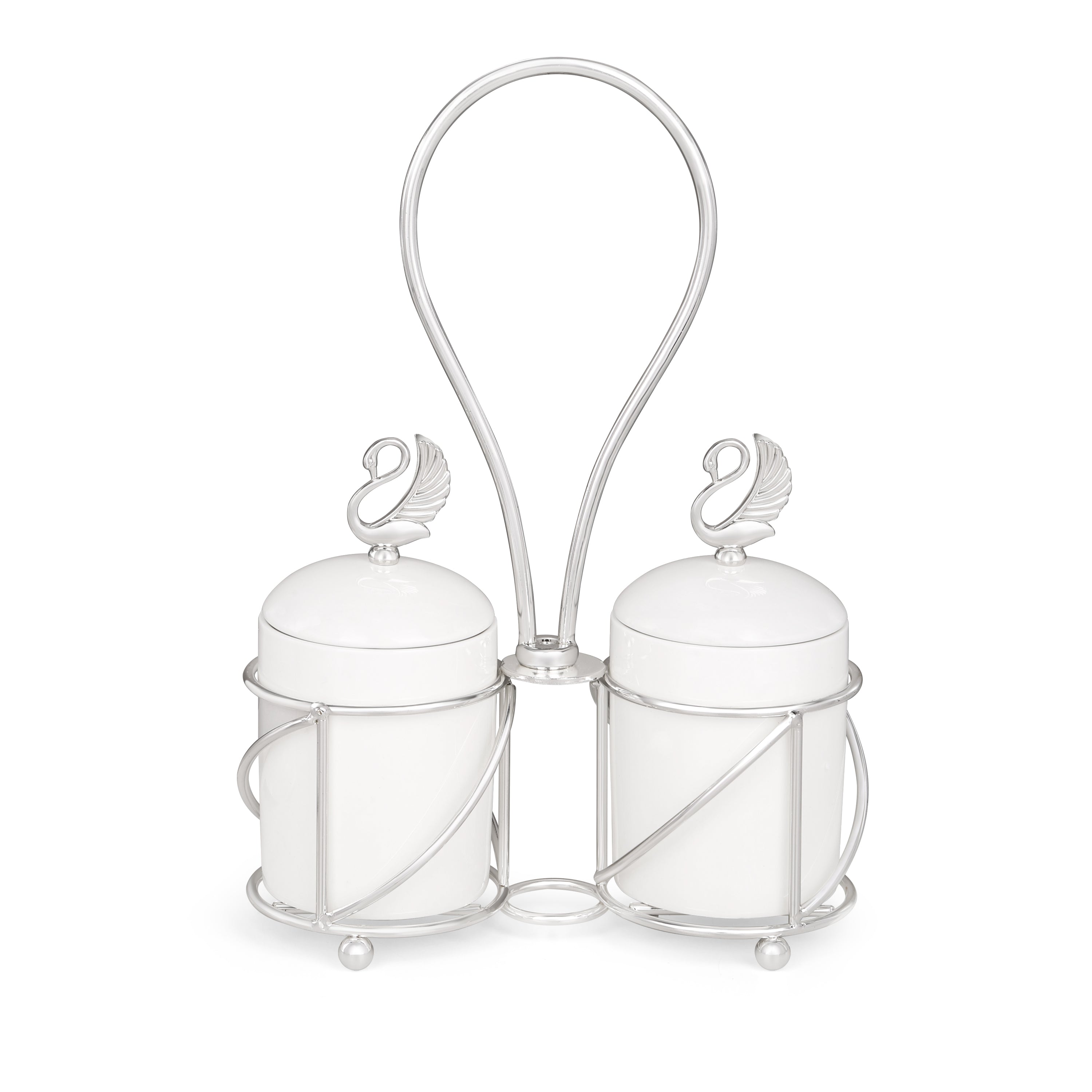 Ceramic Canisters 2 in 1 Silver