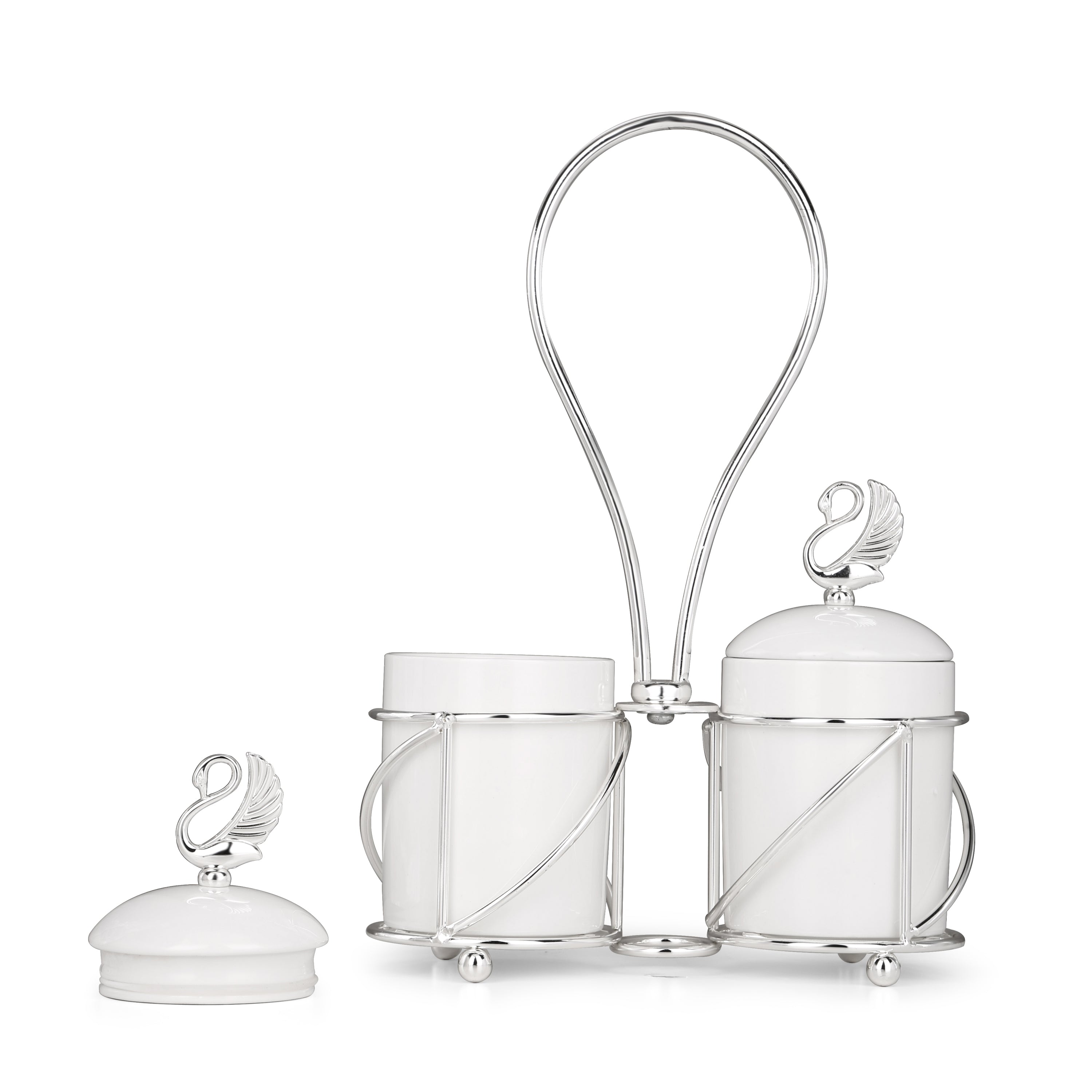 Ceramic Canisters 2 in 1 Silver