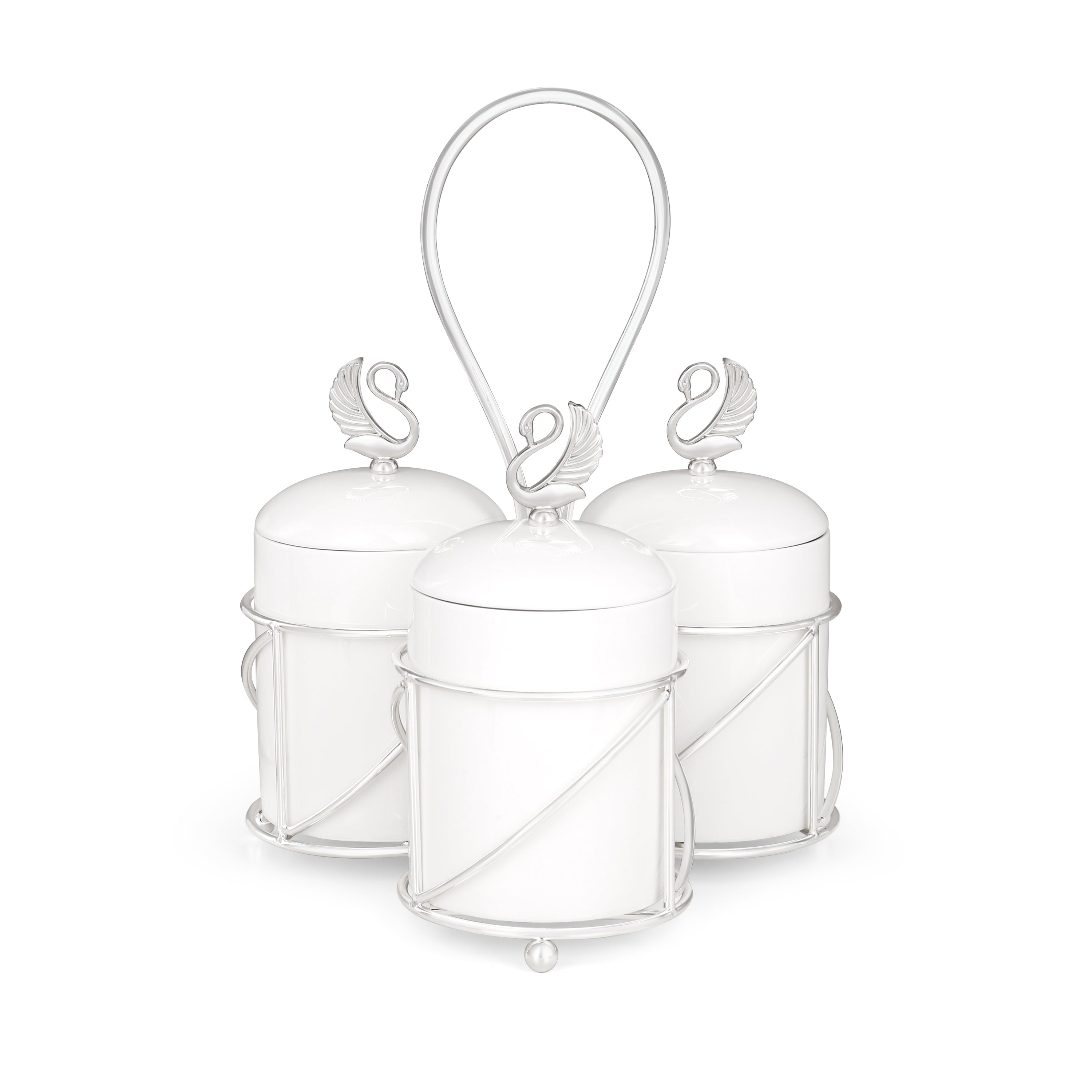 Ceramic Canisters 3 in 1 Silver