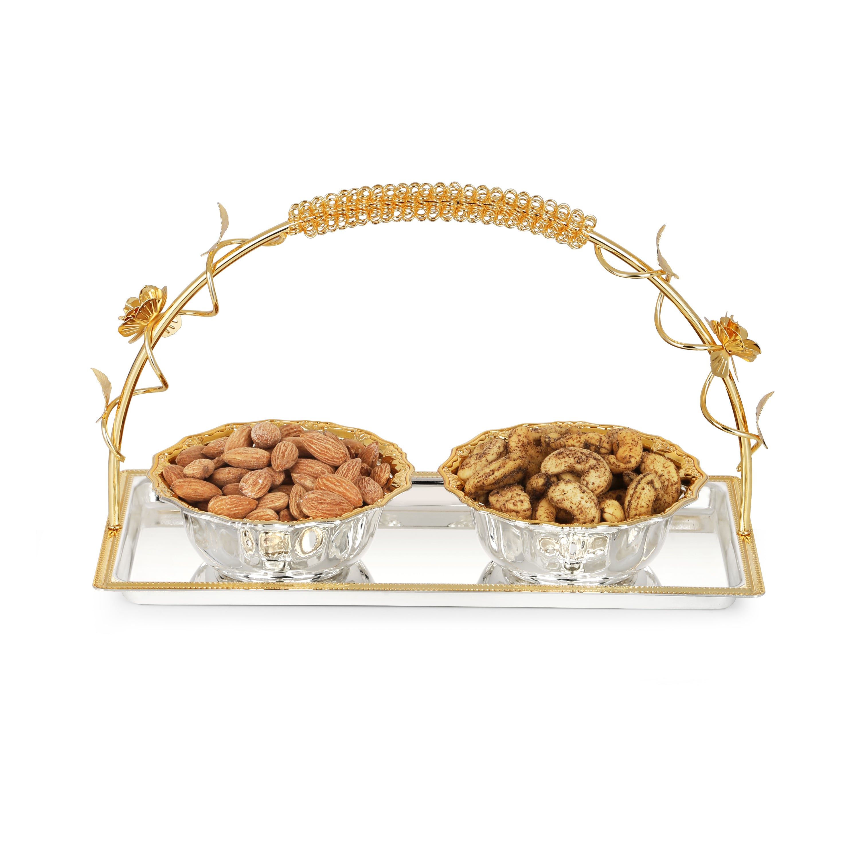 Flower Design Basket with 2 Bowls