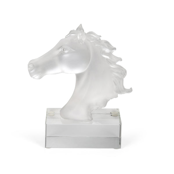 Enchanting Crystal Horse Head Sculpture (H-15CM)