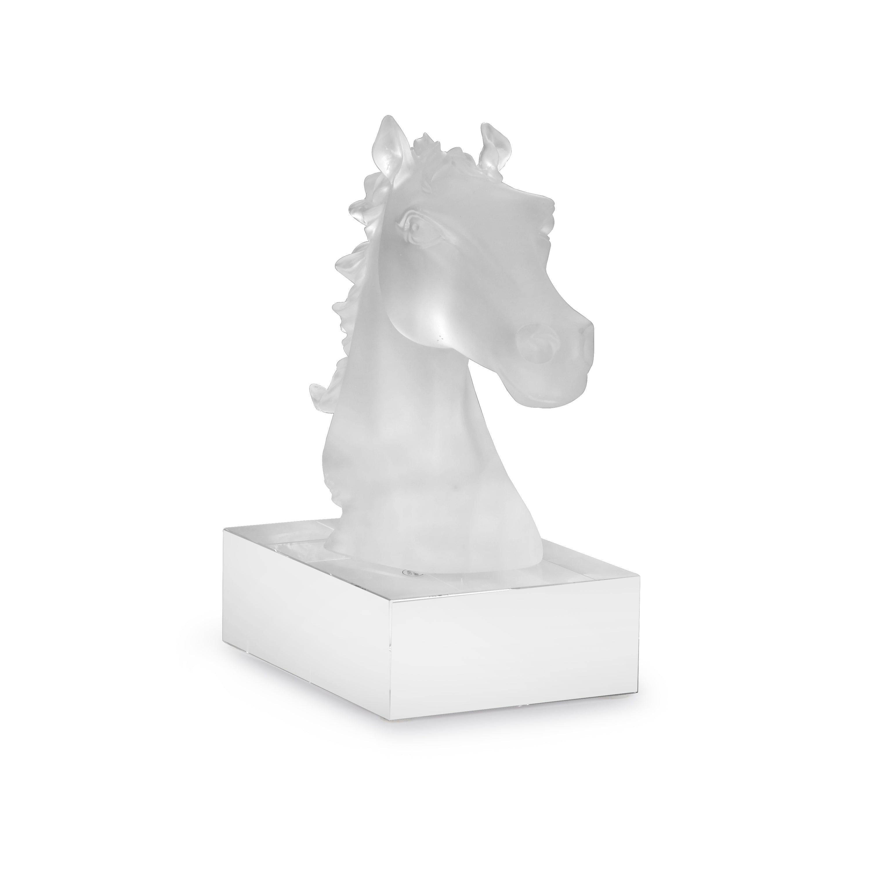 Enchanting Crystal Horse Head Sculpture (H-15CM)