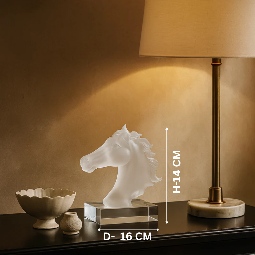 Enchanting Crystal Horse Head Sculpture (H-14CM)
