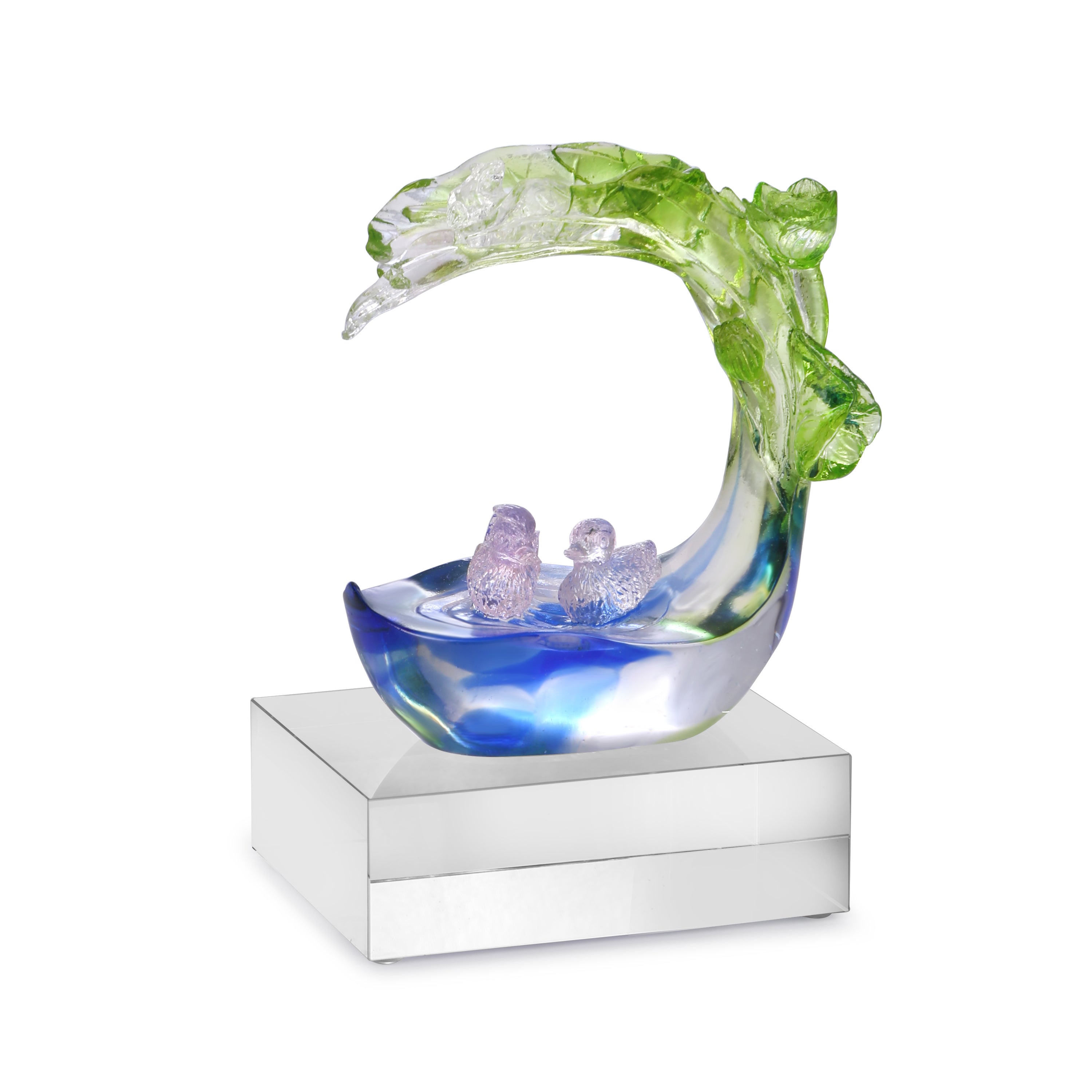 Whimsical Waters Crystal Dolphin Sculpture (H-15CM)