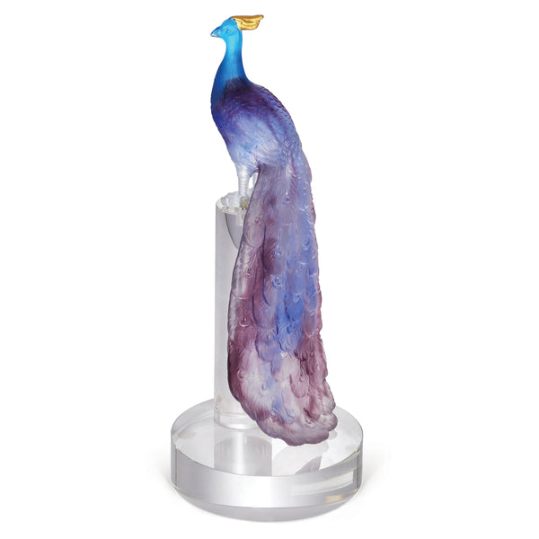 Sapphire Peacock Crystal Sculpture(H-31CM)