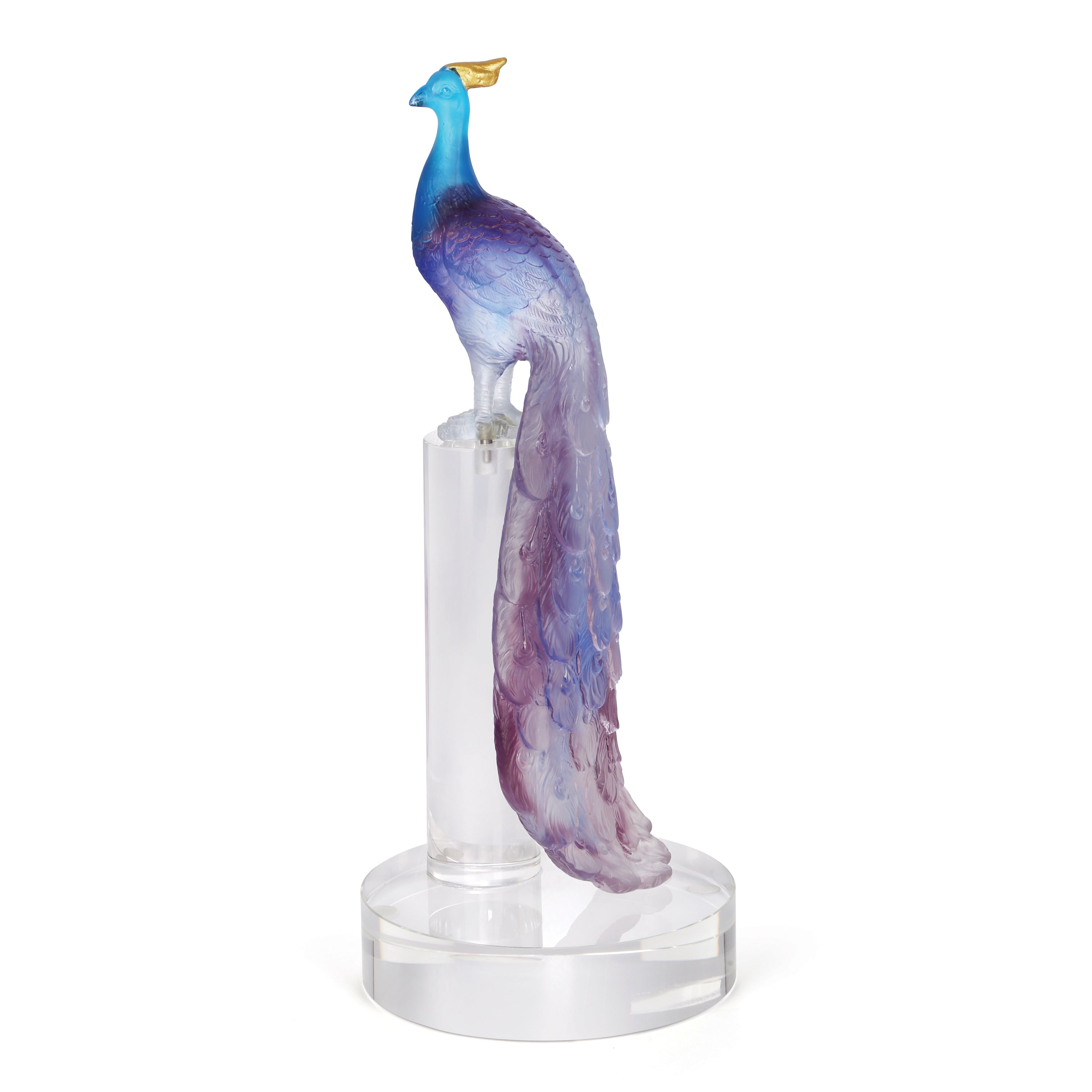 Sapphire Peacock Crystal Sculpture(H-31CM)