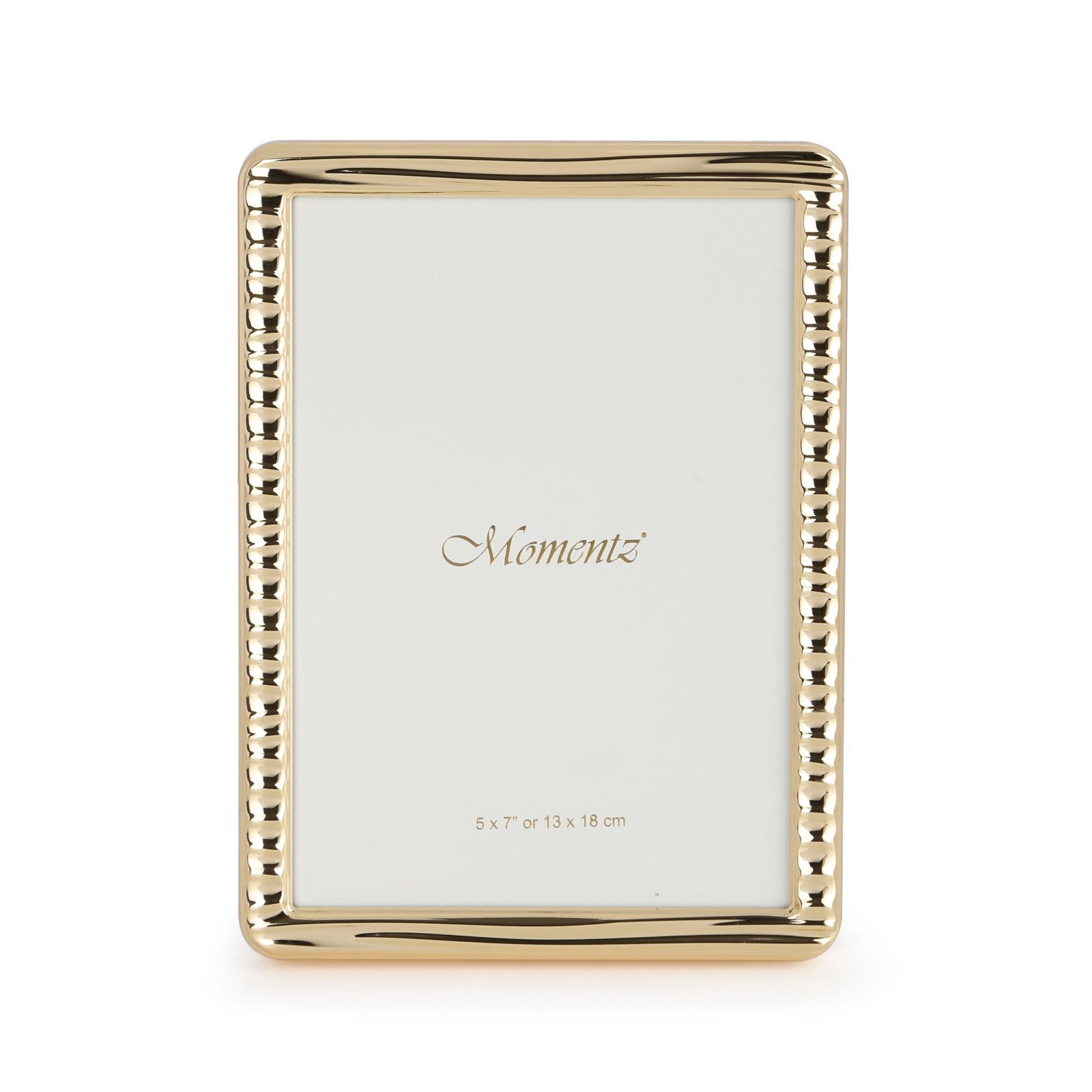 Momentz Elegant Gold-Tone Beaded Photo Frame – 5x7 in (13x18 cm)