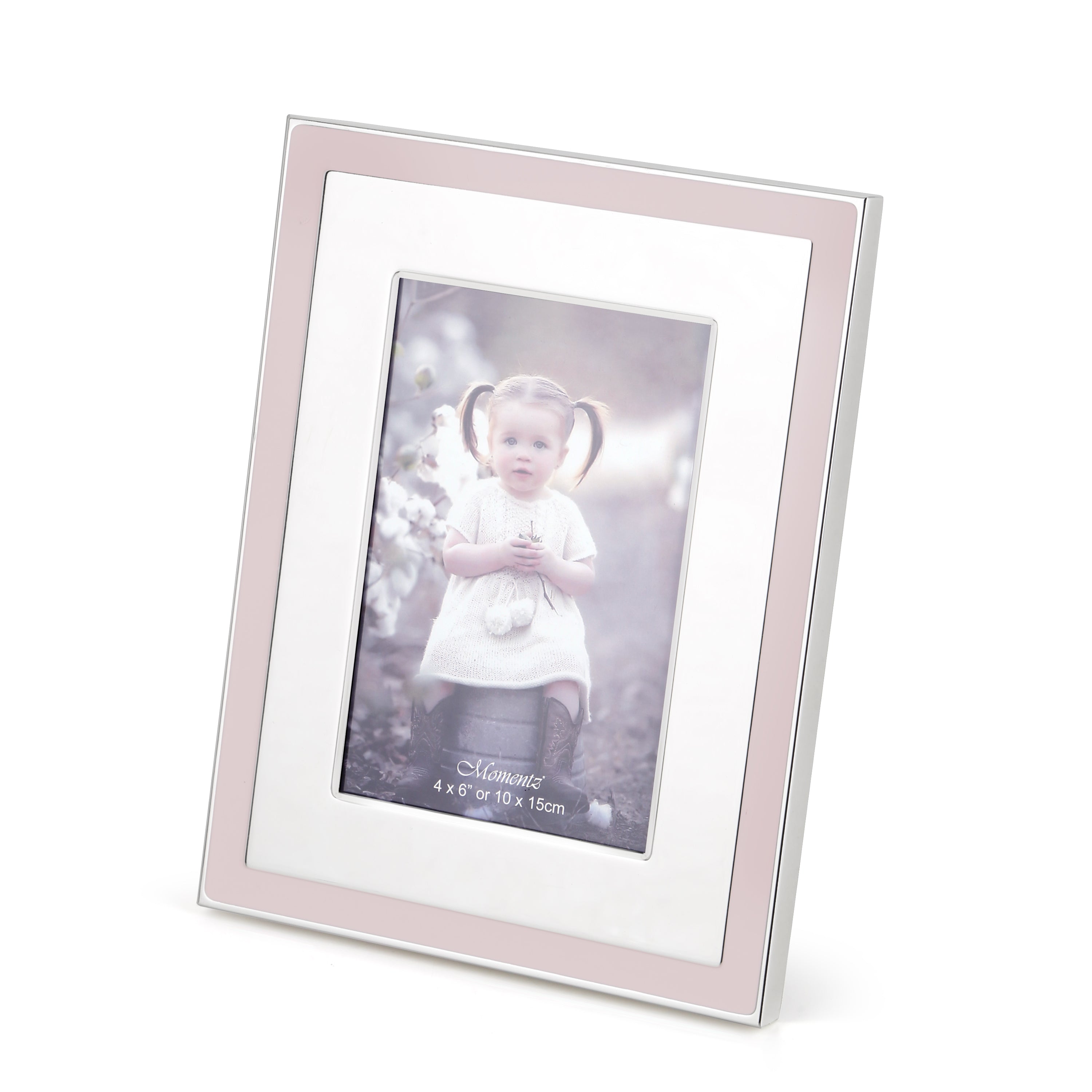 Pink & Silver Baby Photo Frame – 4x6 Inches