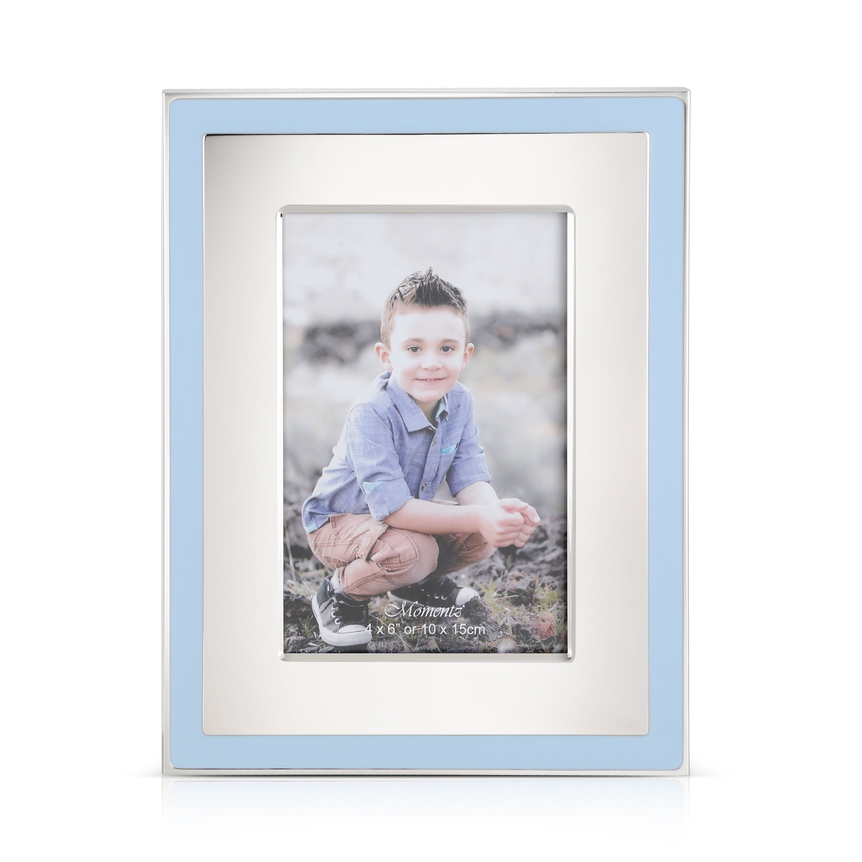 Blue & Silver Baby Photo Frame – 4x6 Inches