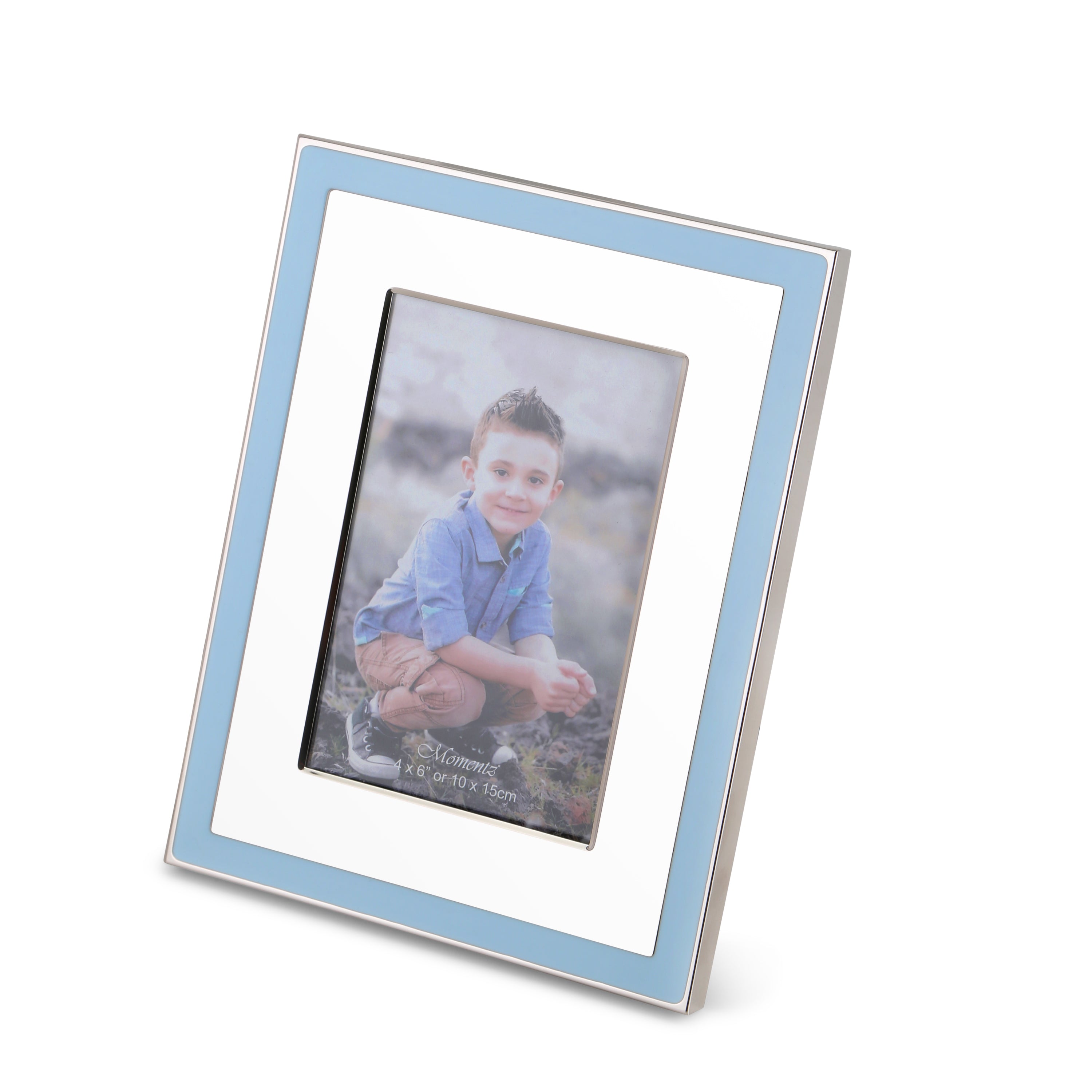 Blue & Silver Baby Photo Frame – 4x6 Inches