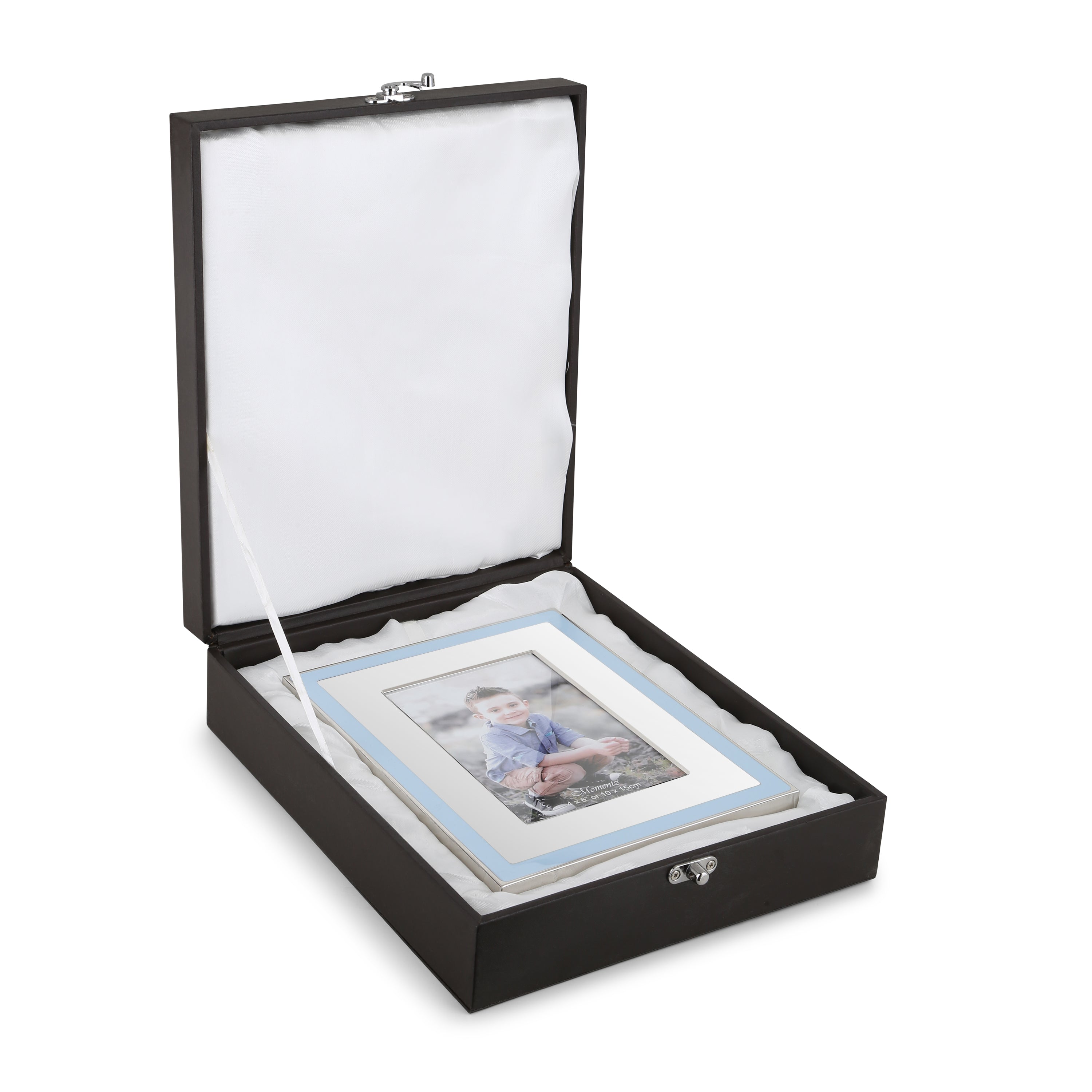 Blue & Silver Baby Photo Frame – 4x6 Inches