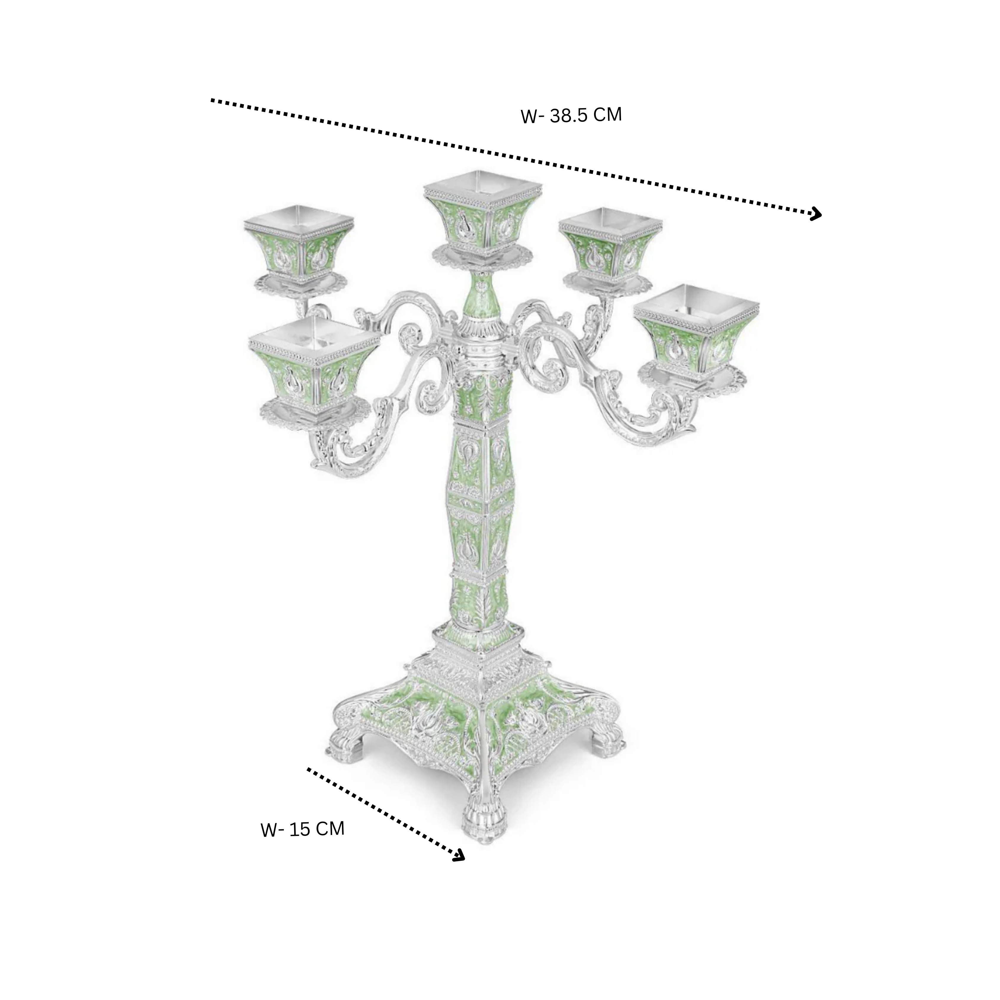5 in 1 Candle Stand green