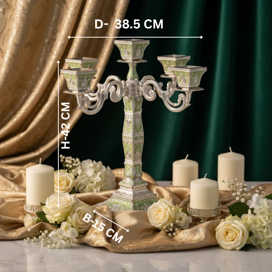 5 in 1 Candle Stand green