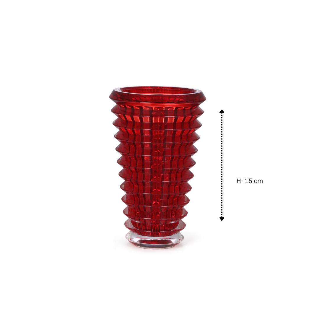 Crystal Ruby Vase SMALL RED (H-15CM)