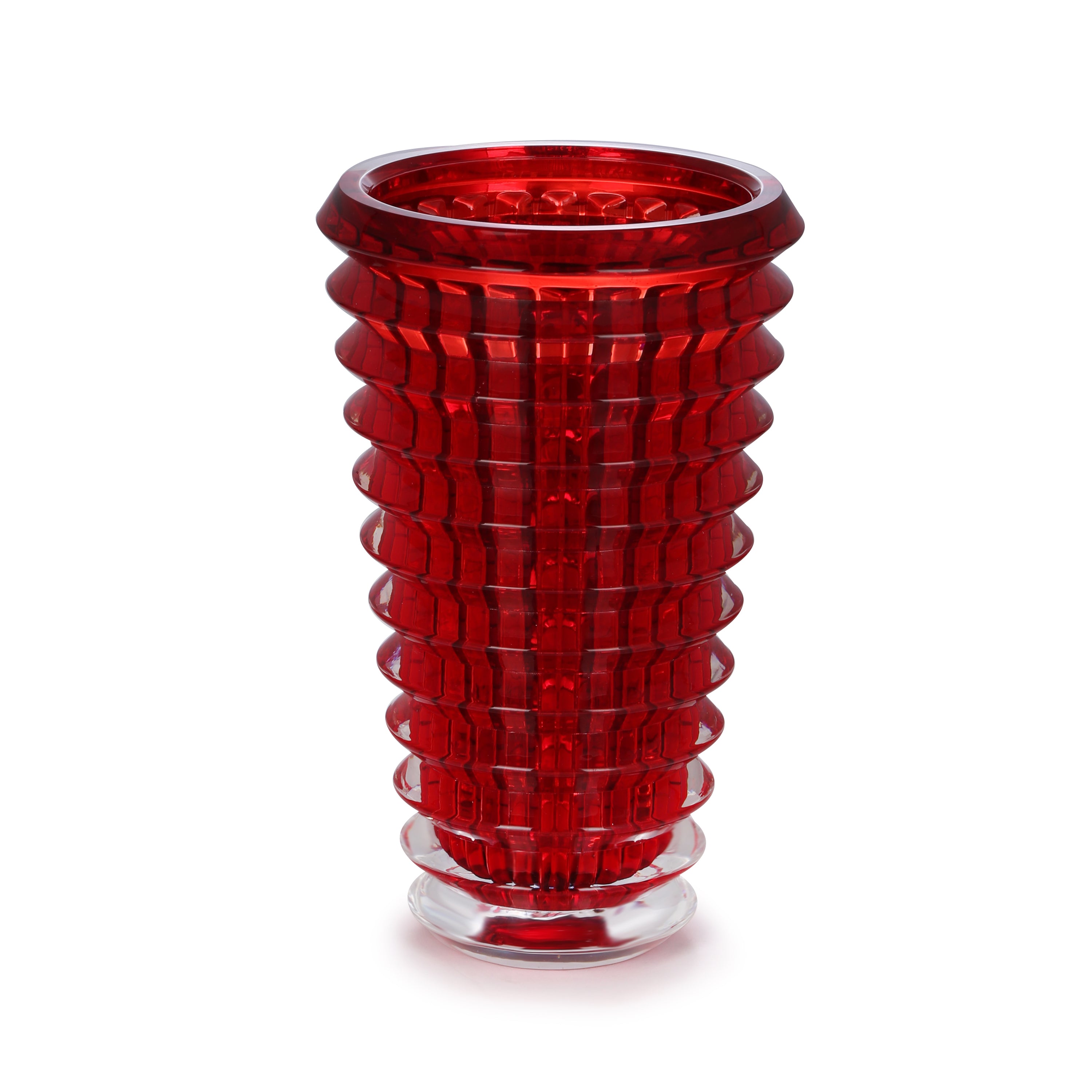 Crystal Ruby Vase (M) (H-21.5CM)