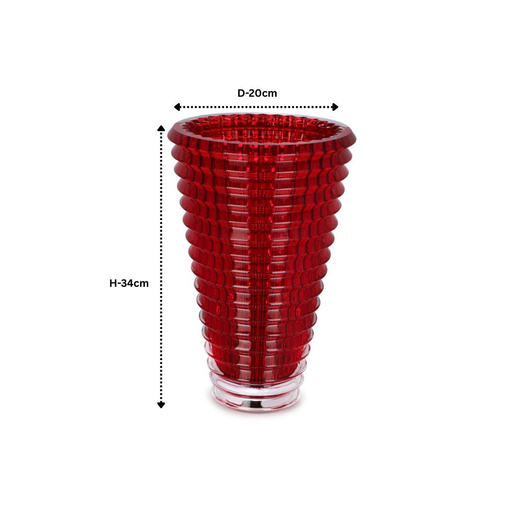 Crystal Ruby Vase (L) (H-34CM)