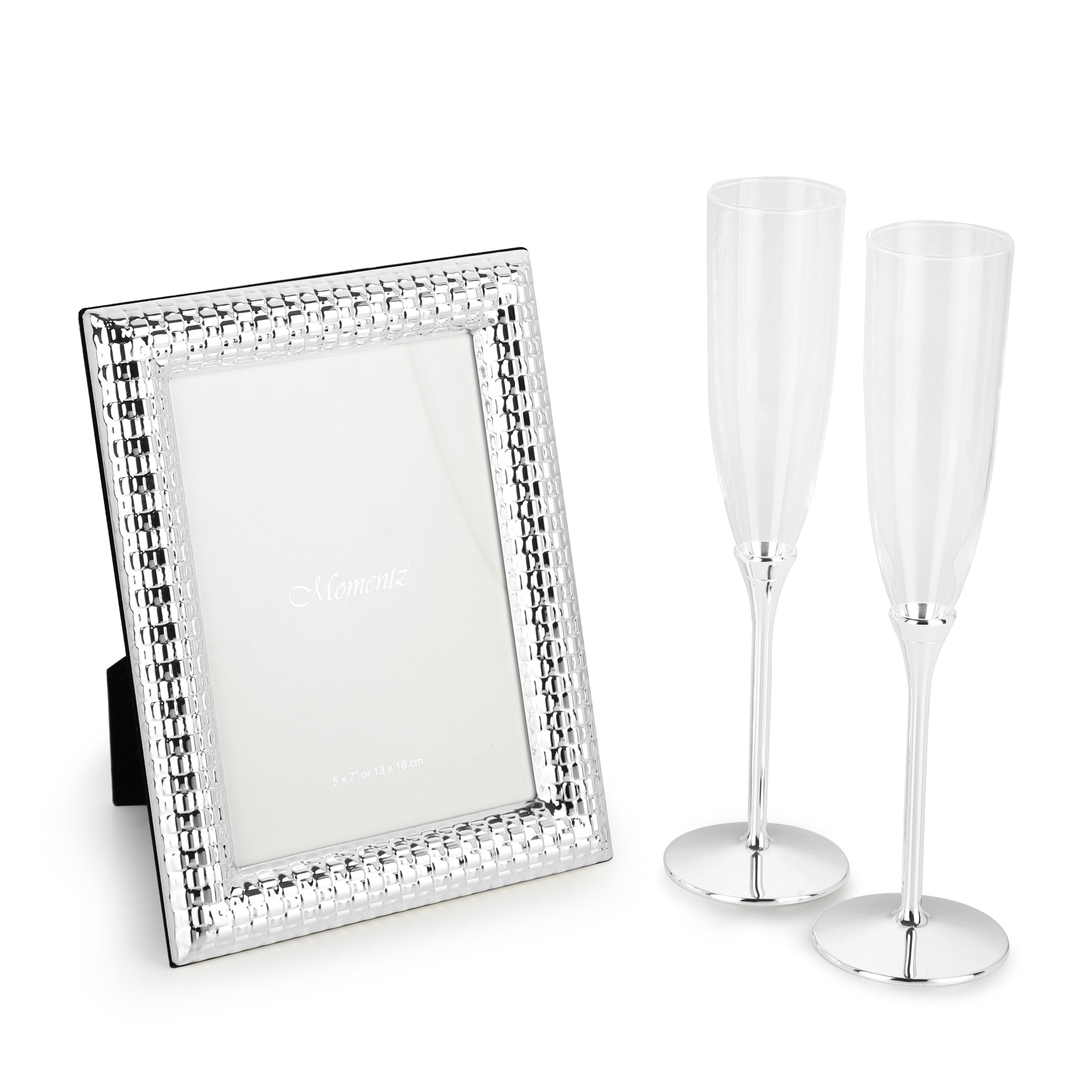 Set of 2 Champagne Flutes with small Jute Design  Frame