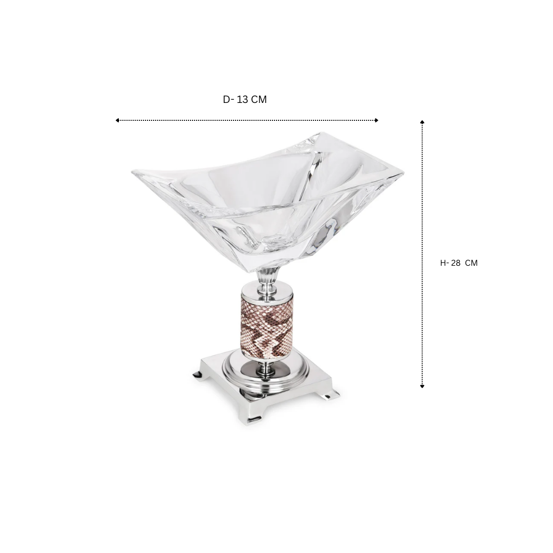 Leopard Design Flower Vase Silver medium