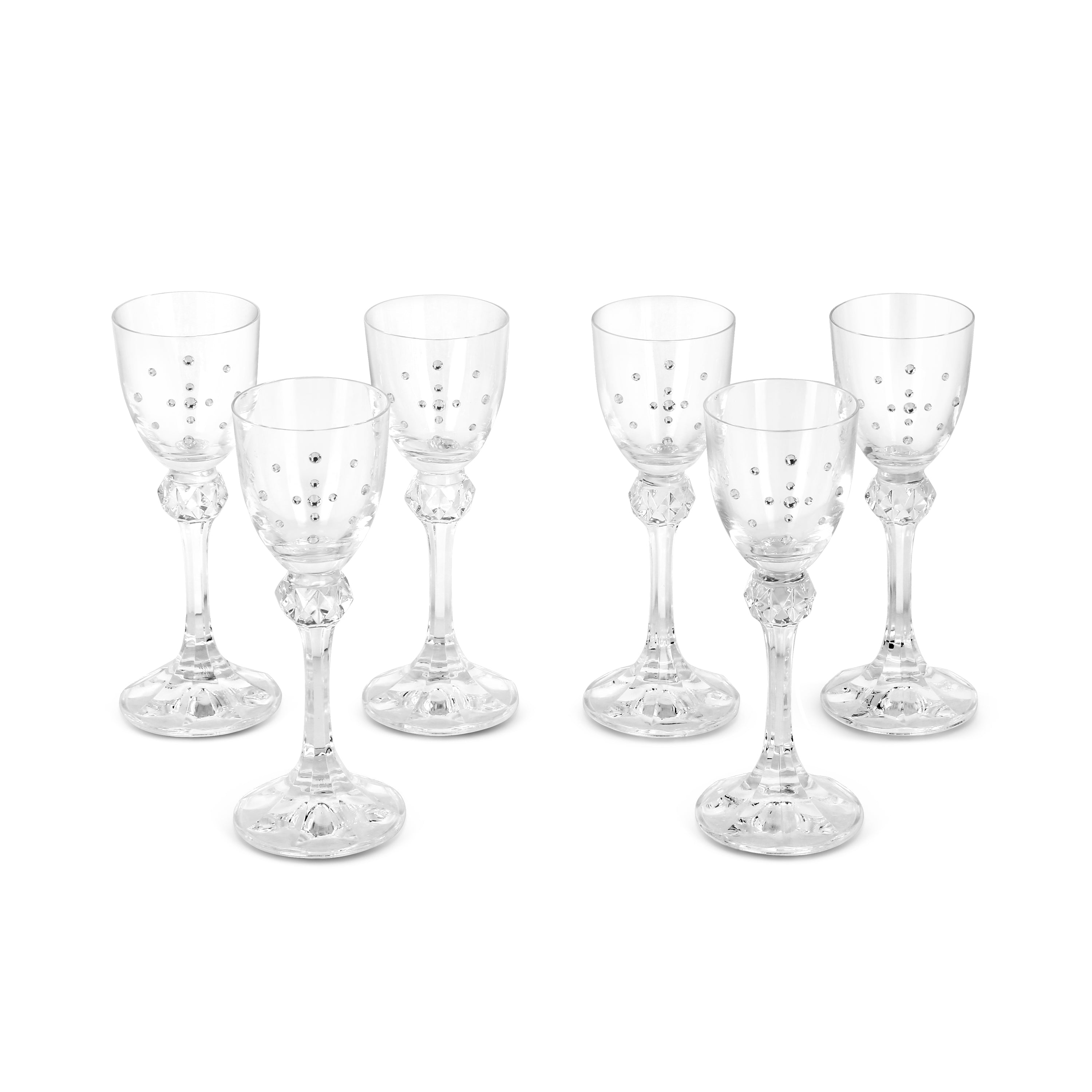 Set of 6 Swarovski Shot champagne Glasses CLEAR NA